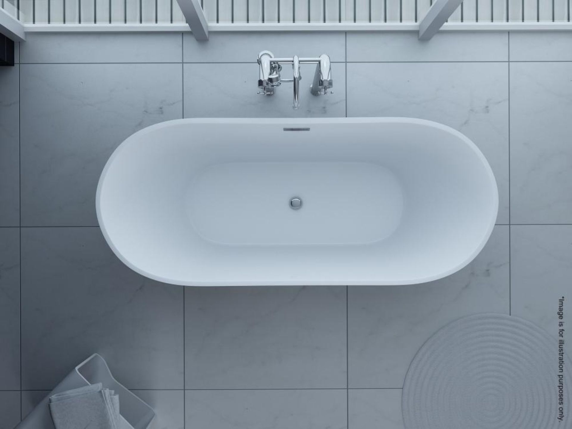 1 x Synergy 'Lugano' Freestanding Modern Double Ended Thin Edge Bath - 1600 x 800mm - Unused Boxed S