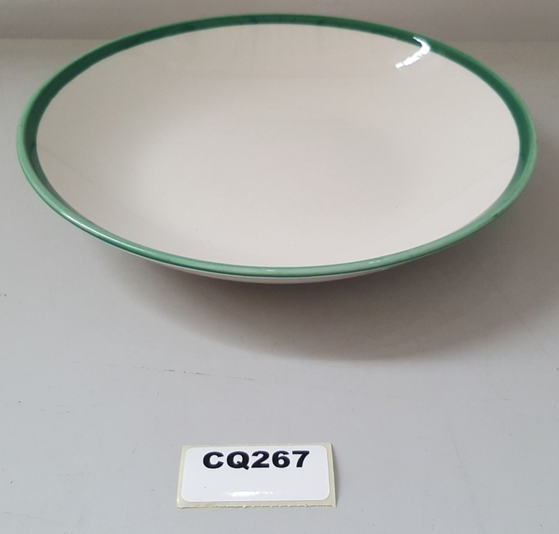 15 x Steelite Coupe Bowls White With Green Outline Egde 25CM - Ref CQ267 - Image 3 of 5