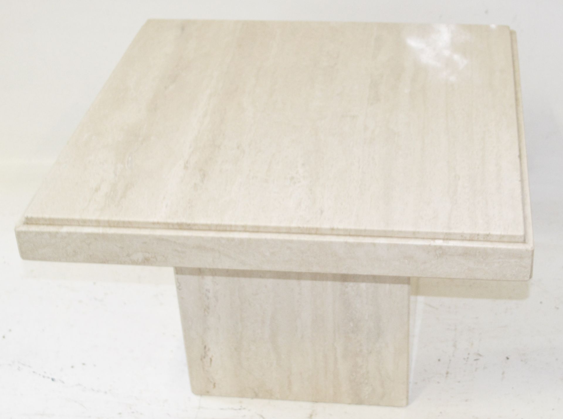 1 x STONE INTERNATIONAL Small Square Italian Marble Table - Used, In Good Overall Condition *NO VAT*