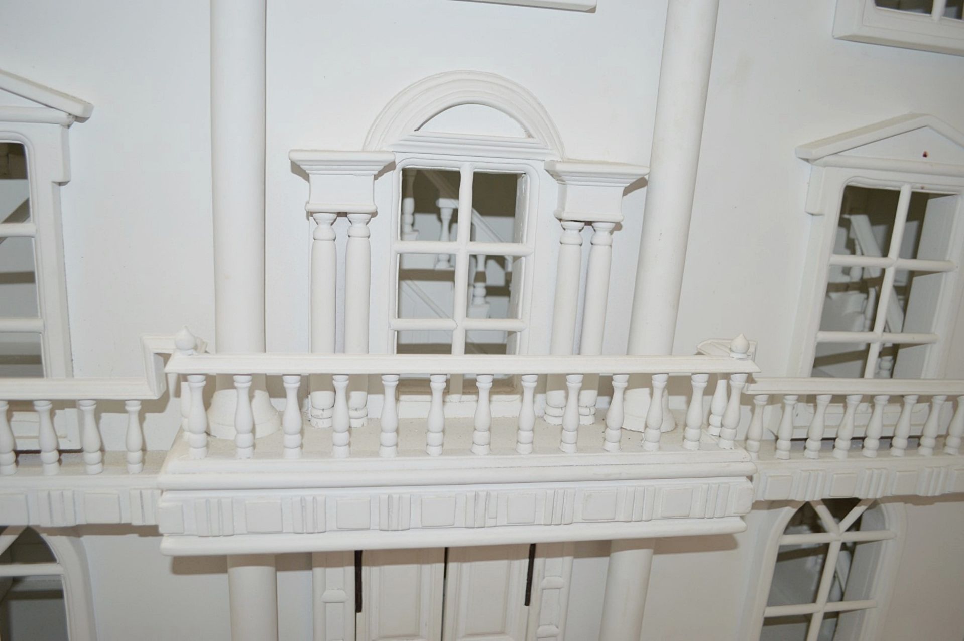 1 x Impressive Bespoke Hand Crafted Wooden Dolls House In White - Image 6 of 19