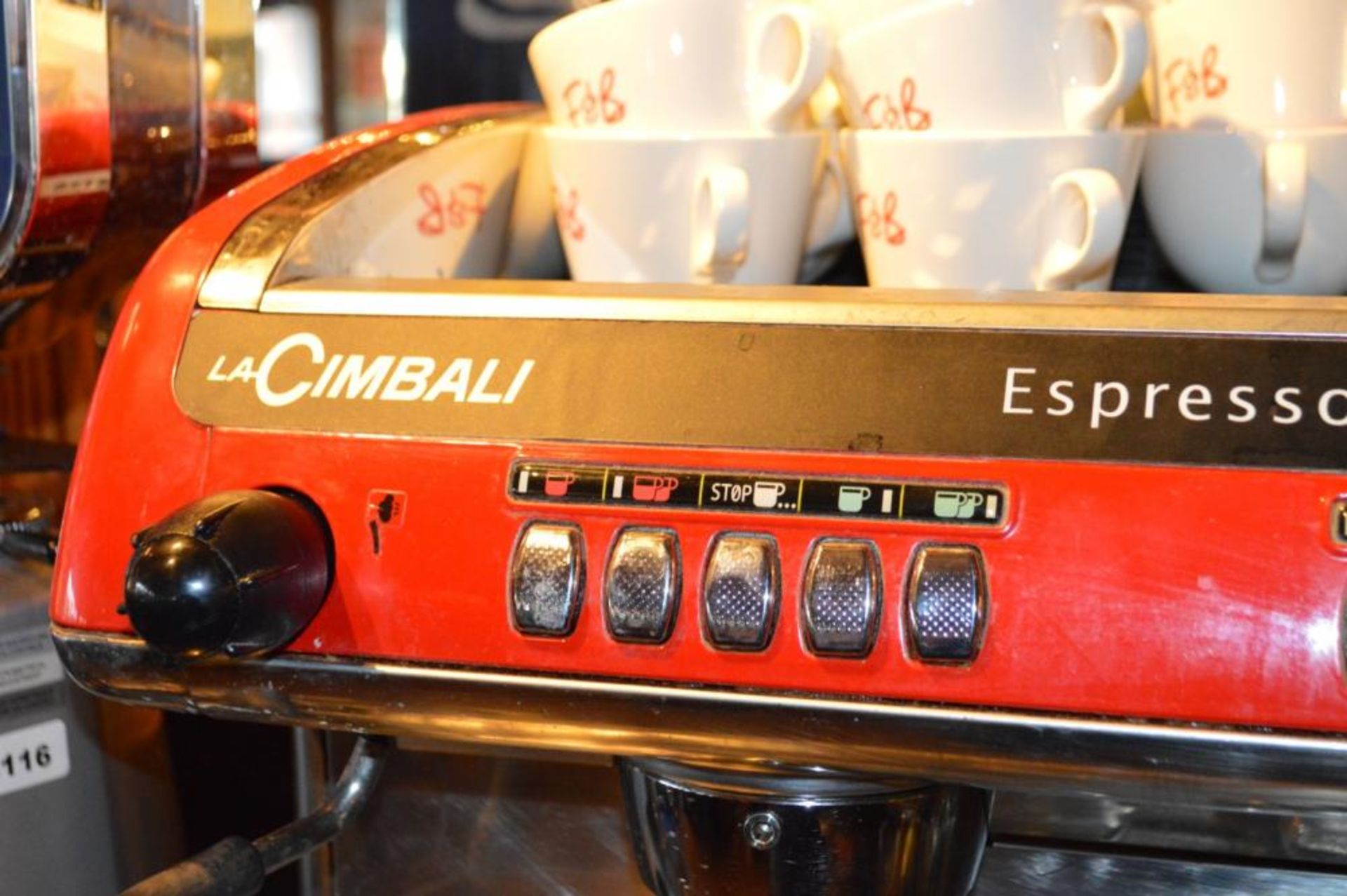 1 x La Cimbalie Espresso & Cappucino 3 Group Coffee Machine in Red - Model M39 DT3 TE - Ref FB115 - - Image 5 of 7