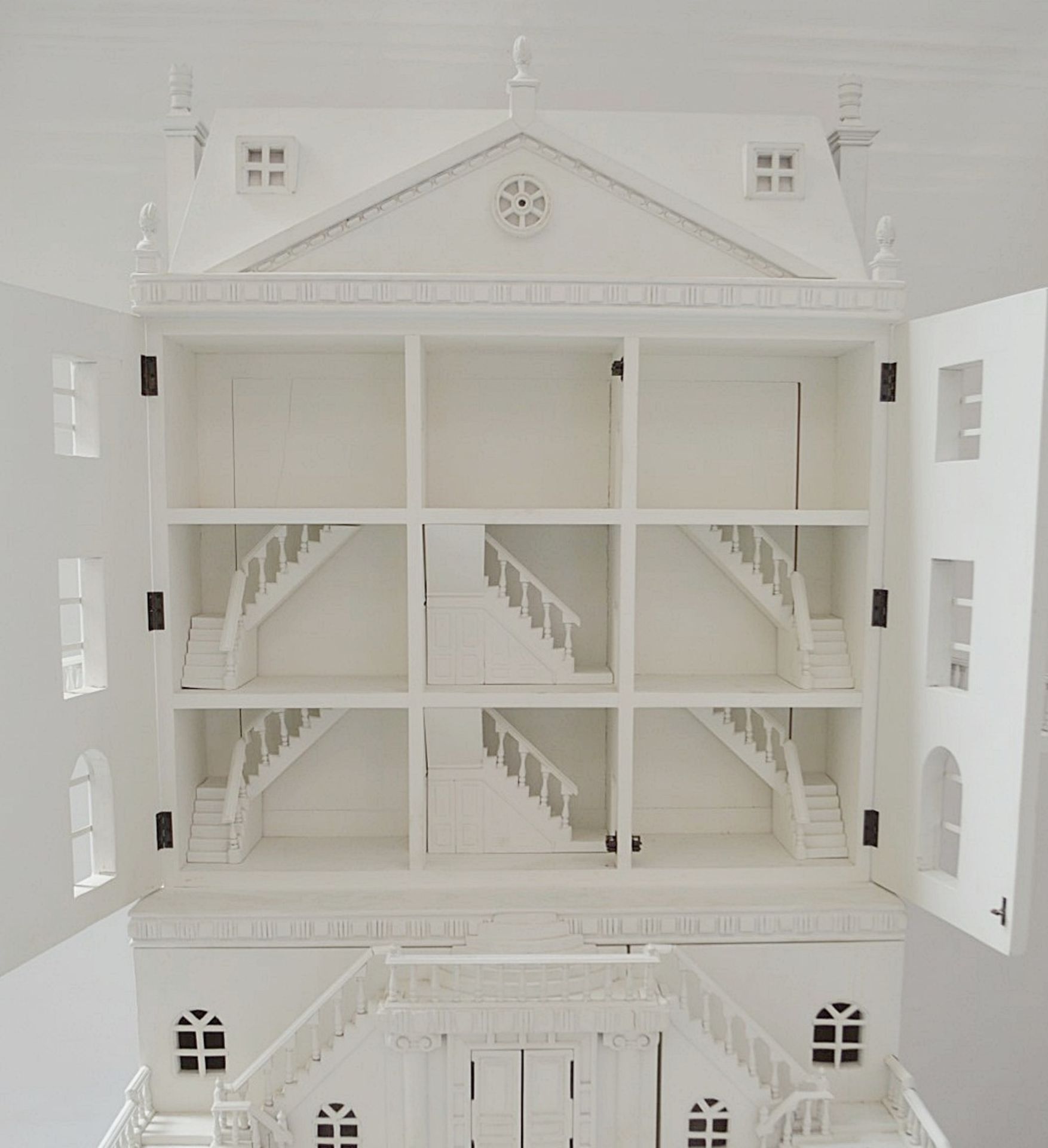 1 x Impressive Bespoke Hand Crafted Wooden Dolls House In White - Image 9 of 19