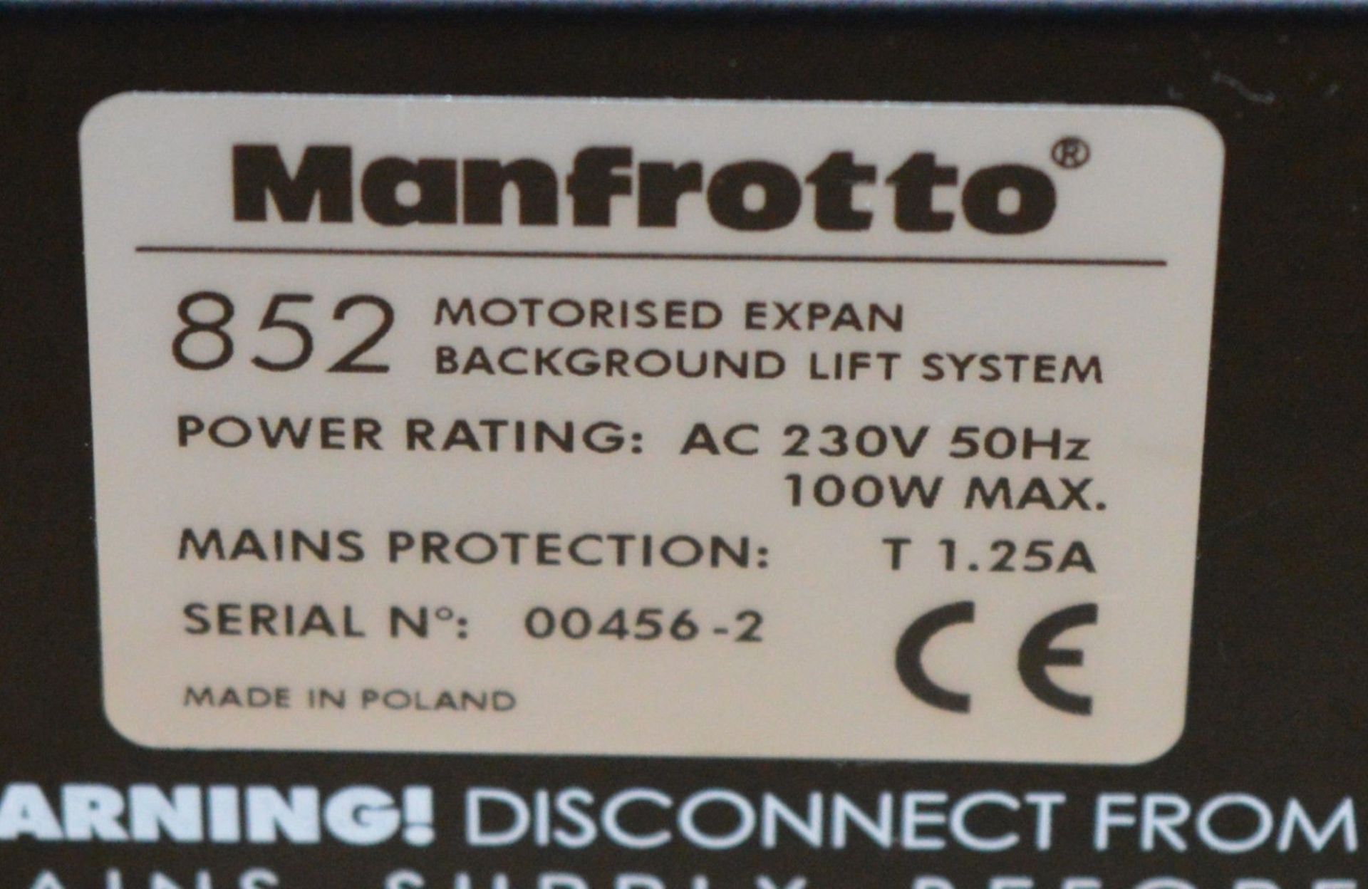 1 x Manfrotto 852 Motorised Expan Photography Background Lift System - Ideal for use in - Bild 5 aus 6