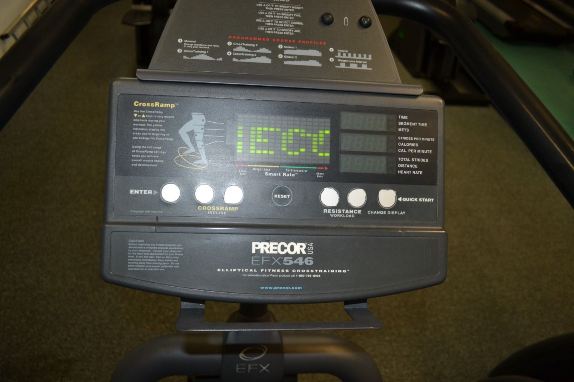 1 x Precor EFX 546 Cross-Trainer Gym Machine - Dimensions: L200 x W90 x H155cm - Ref: J2039/1FG - - Image 2 of 3