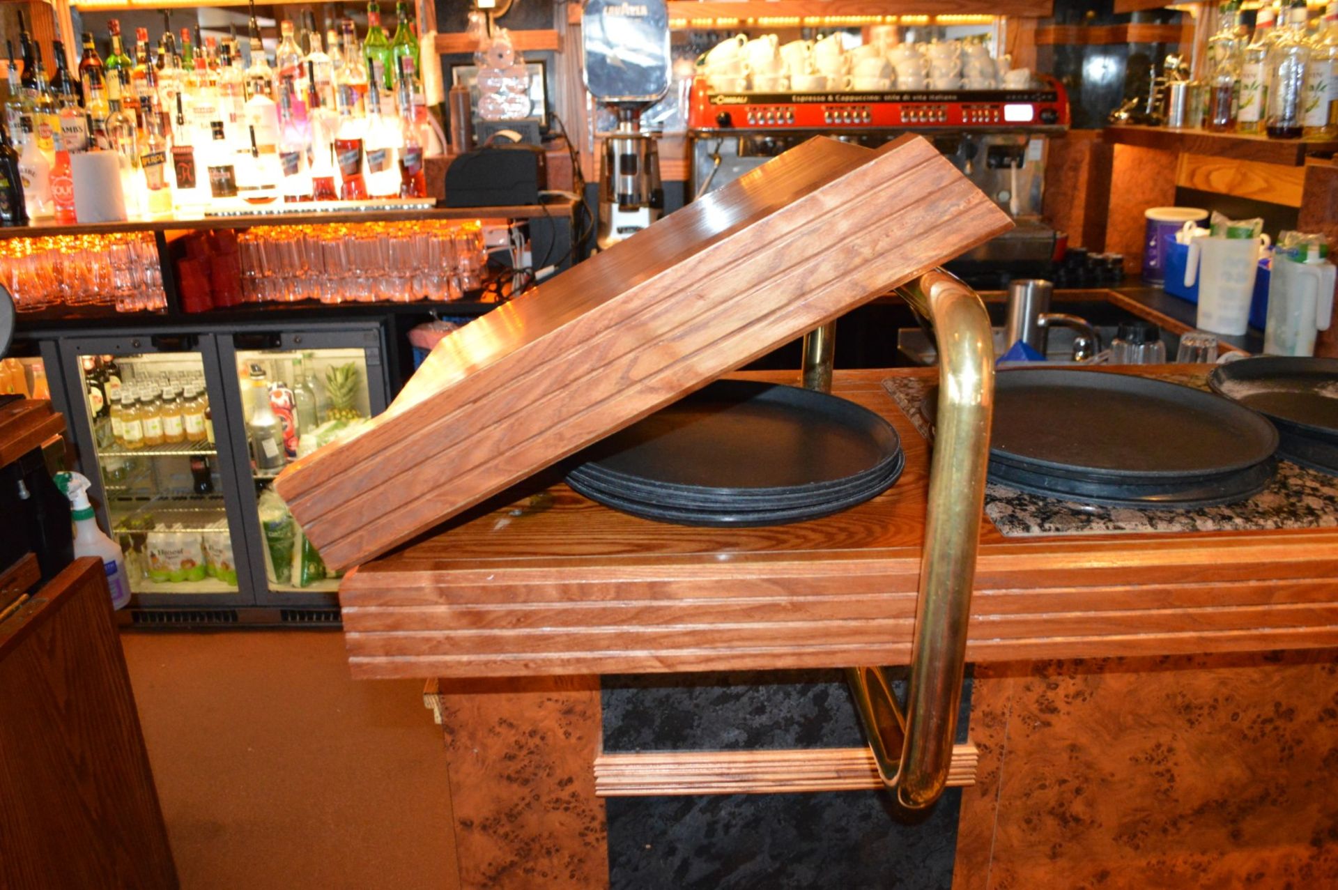 1 x Restaurant / Pub Bar and Backbar From American Diner Themed Restaurant - Burr Walnut and Black - Image 10 of 47