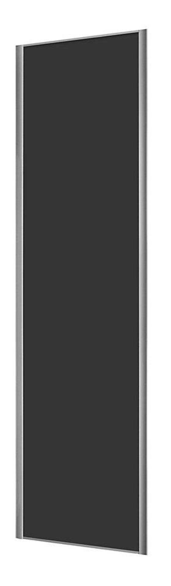 1 x VALLA 1 Sliding Wardrobe Door In Dark Grey With Grey Lacquered Steel Profiles - CL373 - Ref: NC2