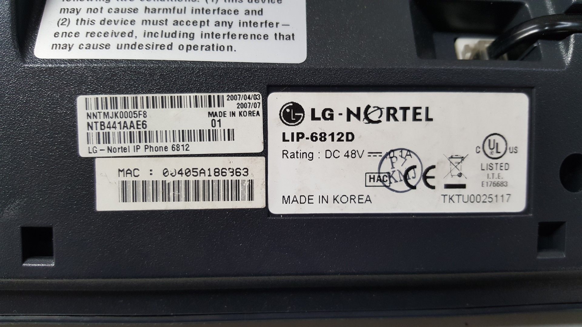 2 x LG Nortel Lip-6812d IP Office Phone - Ref CQ315 - Image 3 of 3