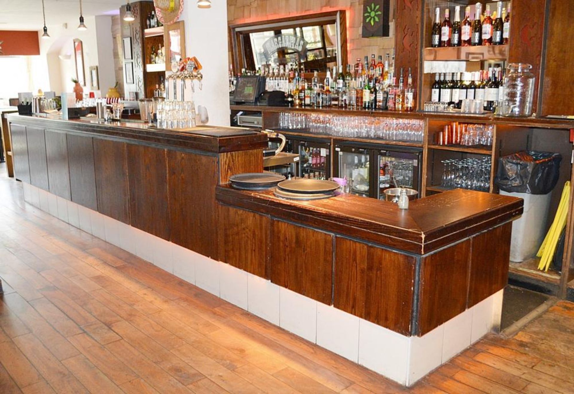 1 x Pub / Restaurant Bar From Mexican Themed Restaurant - Includes Both Front Counter And Back Bar U