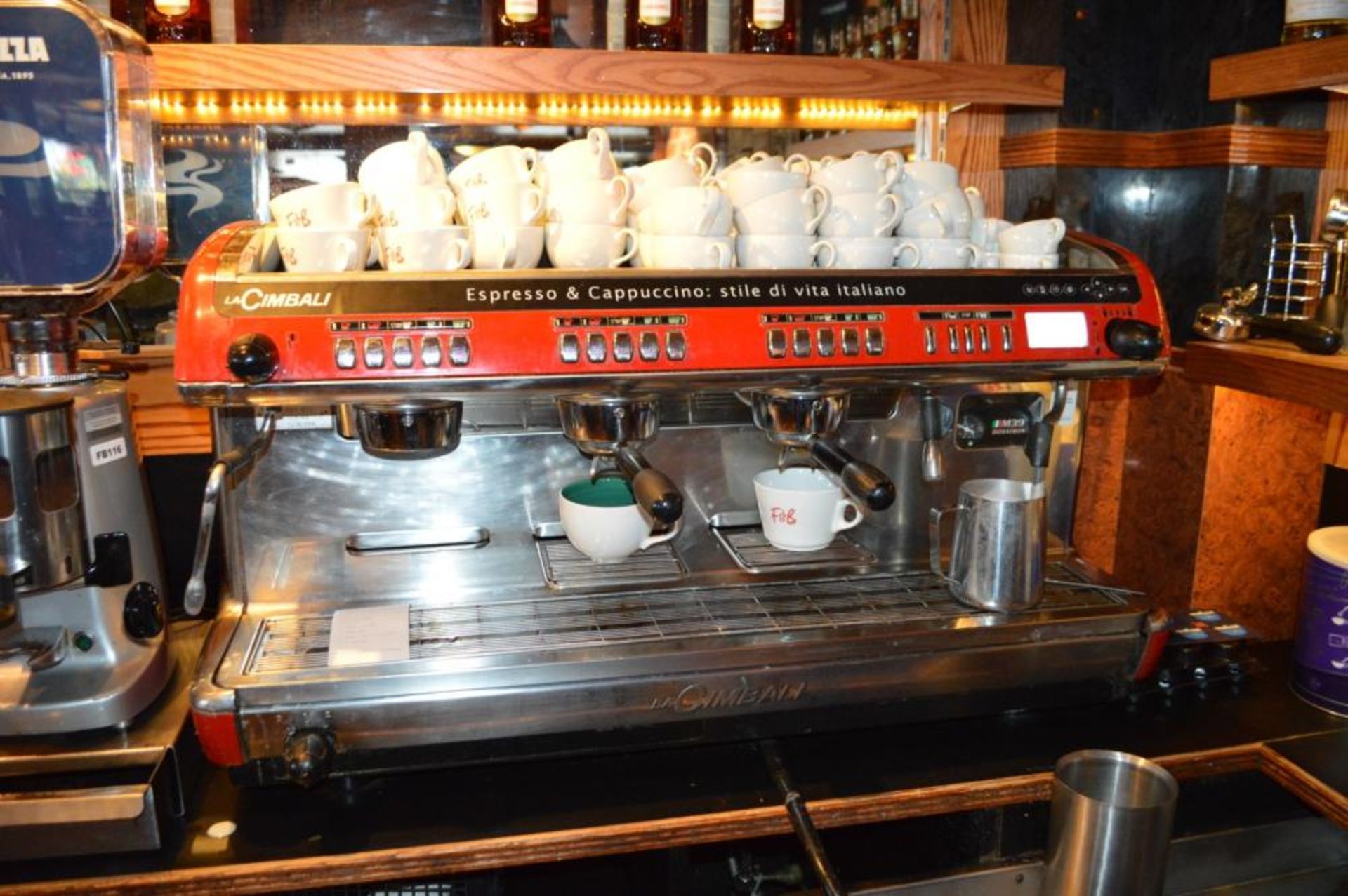 1 x La Cimbalie Espresso & Cappucino 3 Group Coffee Machine in Red - Model M39 DT3 TE - Ref FB115 - - Image 7 of 7