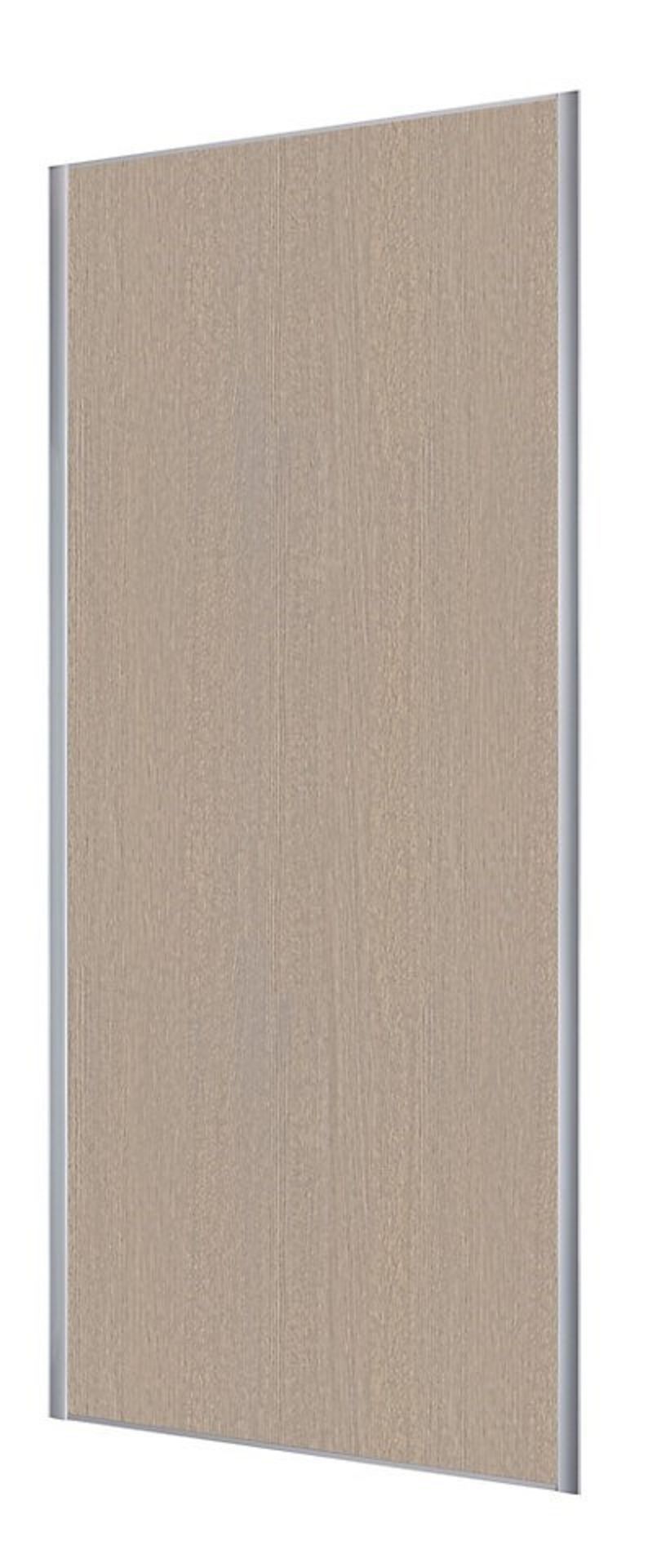 1 x VALLA 1 Sliding Wardrobe Door In Grey Oak With Grey Lacquered Steel Profiles - CL373 - Ref: NC23