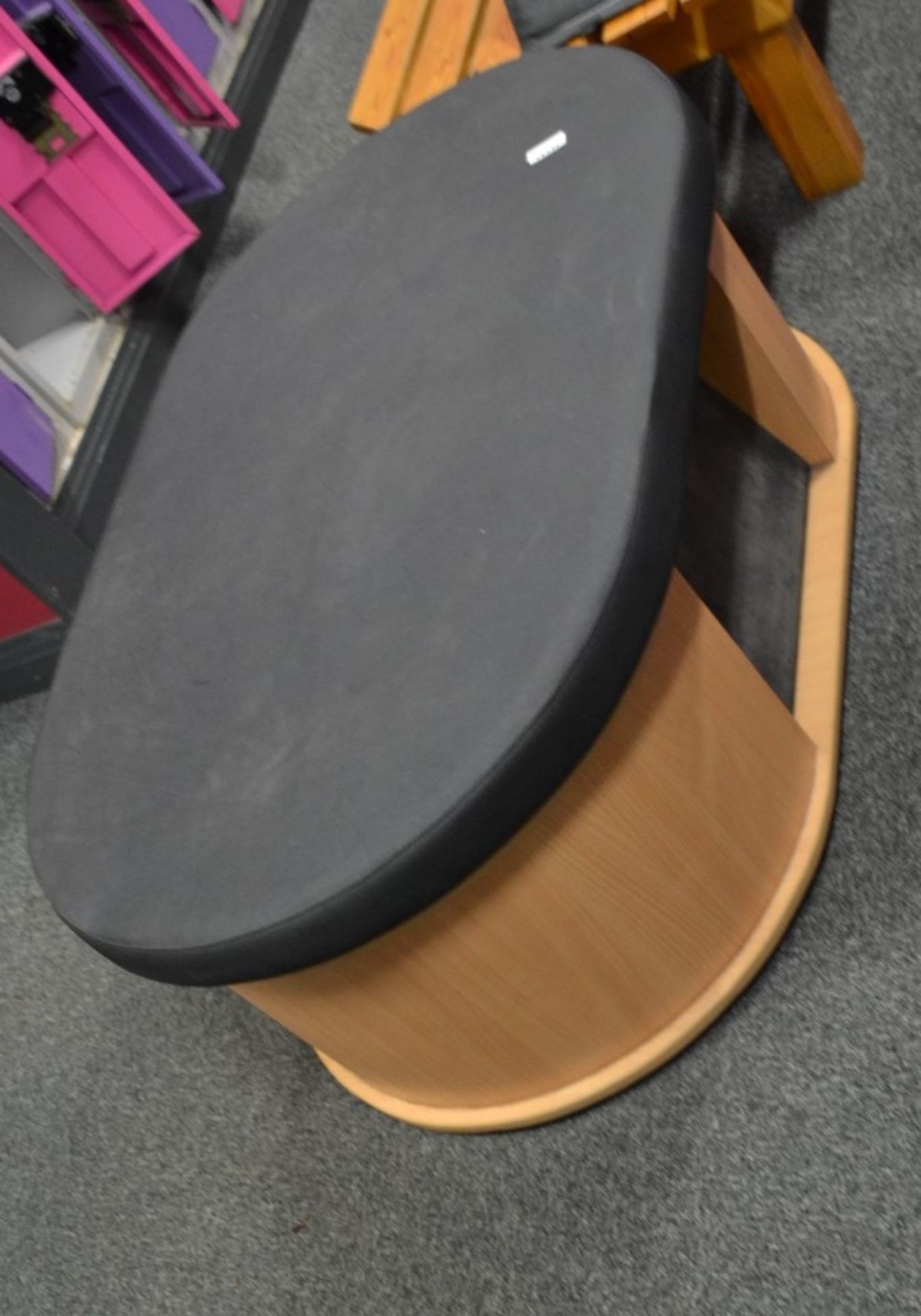 1 x Oval Changing Room Bench With Padded Top - Dimensions: L130 x W80 x H50cm - Ref: J2131/MCR - - Image 2 of 2