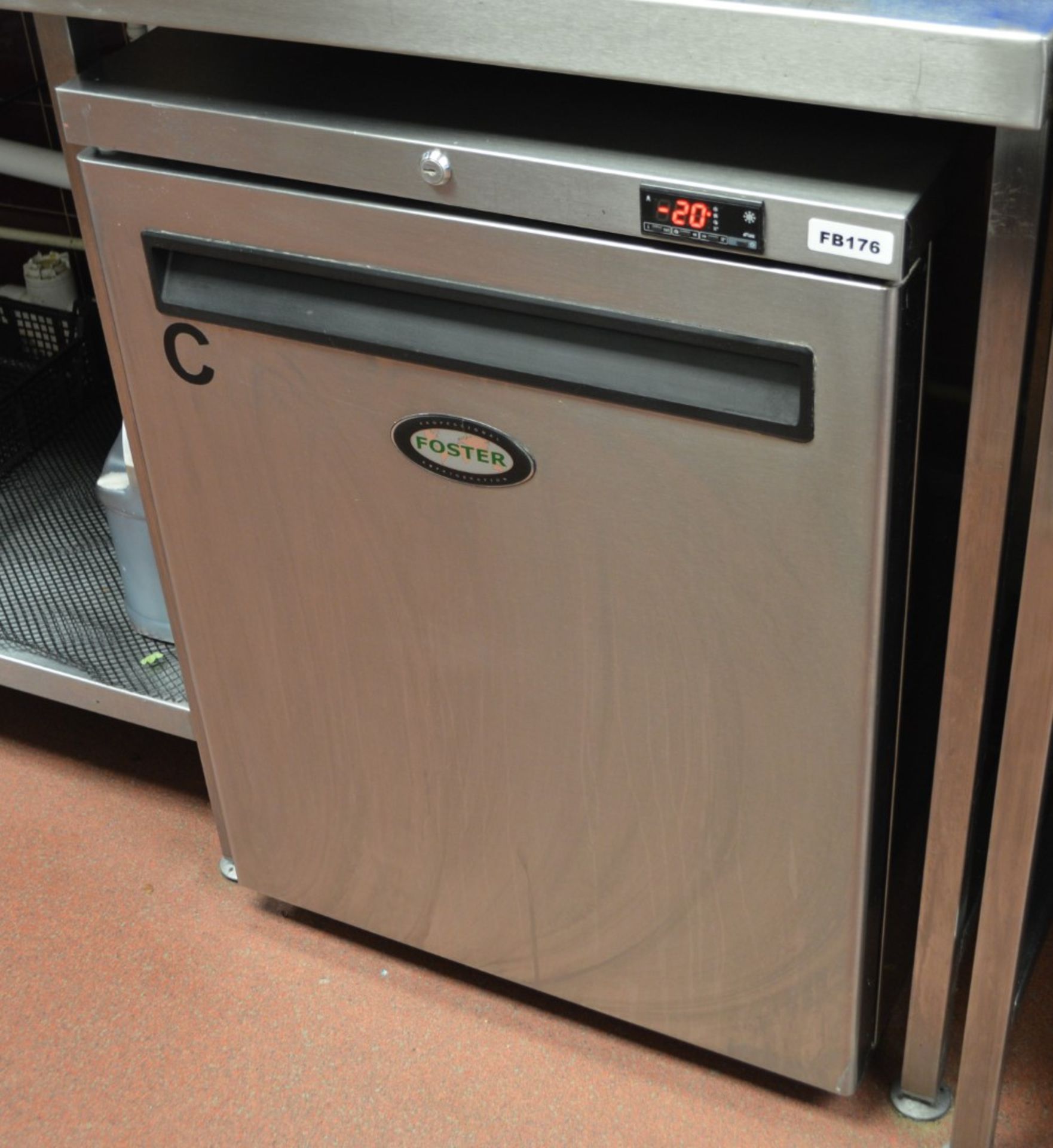 1 x Foster Undercounter Single Door Freezer With Stainless Steel Finish - Model LR150-A - H65 x