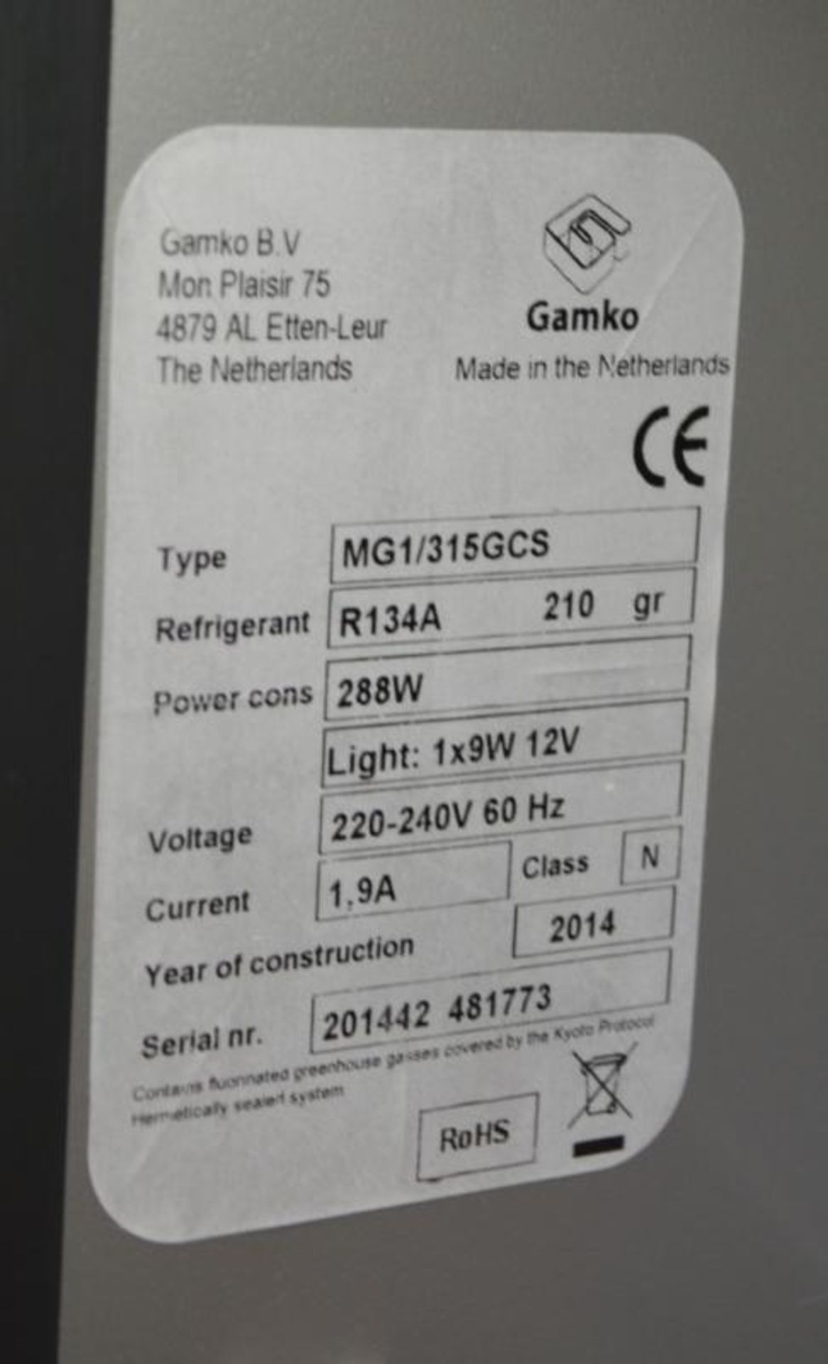 1 x Gamko High Capacity Triple Hinged Door Backbar Bottle Cooler - Stainless Steel Finish - Model MG - Image 4 of 5