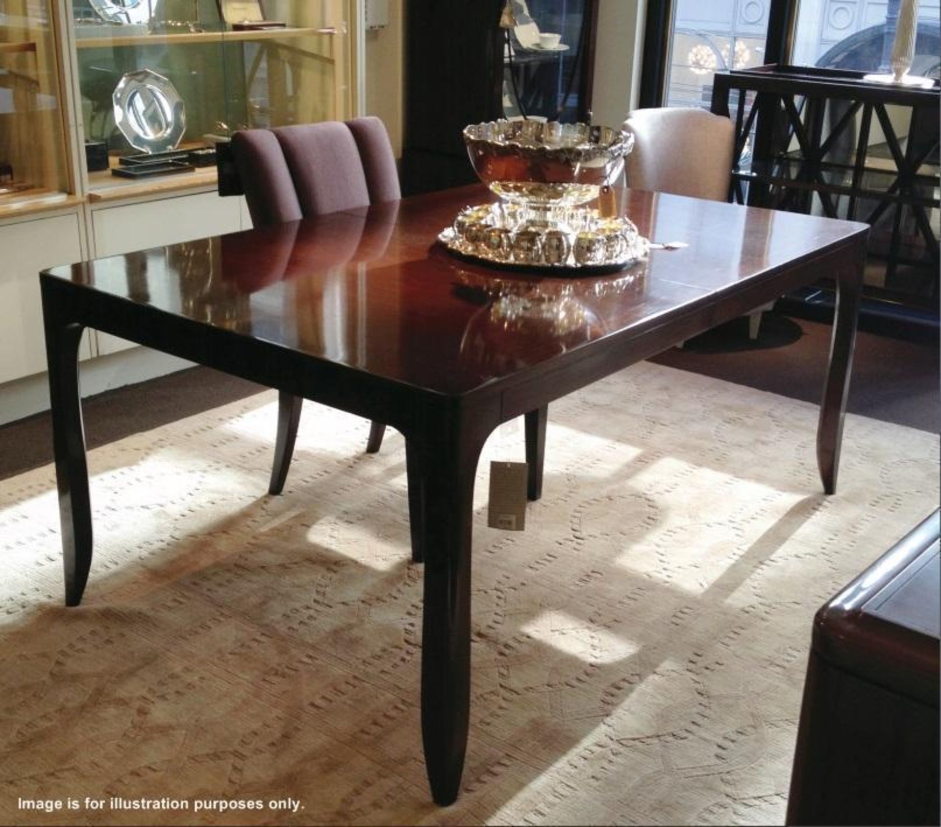 1 x BARBARA BARRY "Perfect Parsons" Dining Table In Dark Walnut - Includes Extensions Leaves - 2.8 M