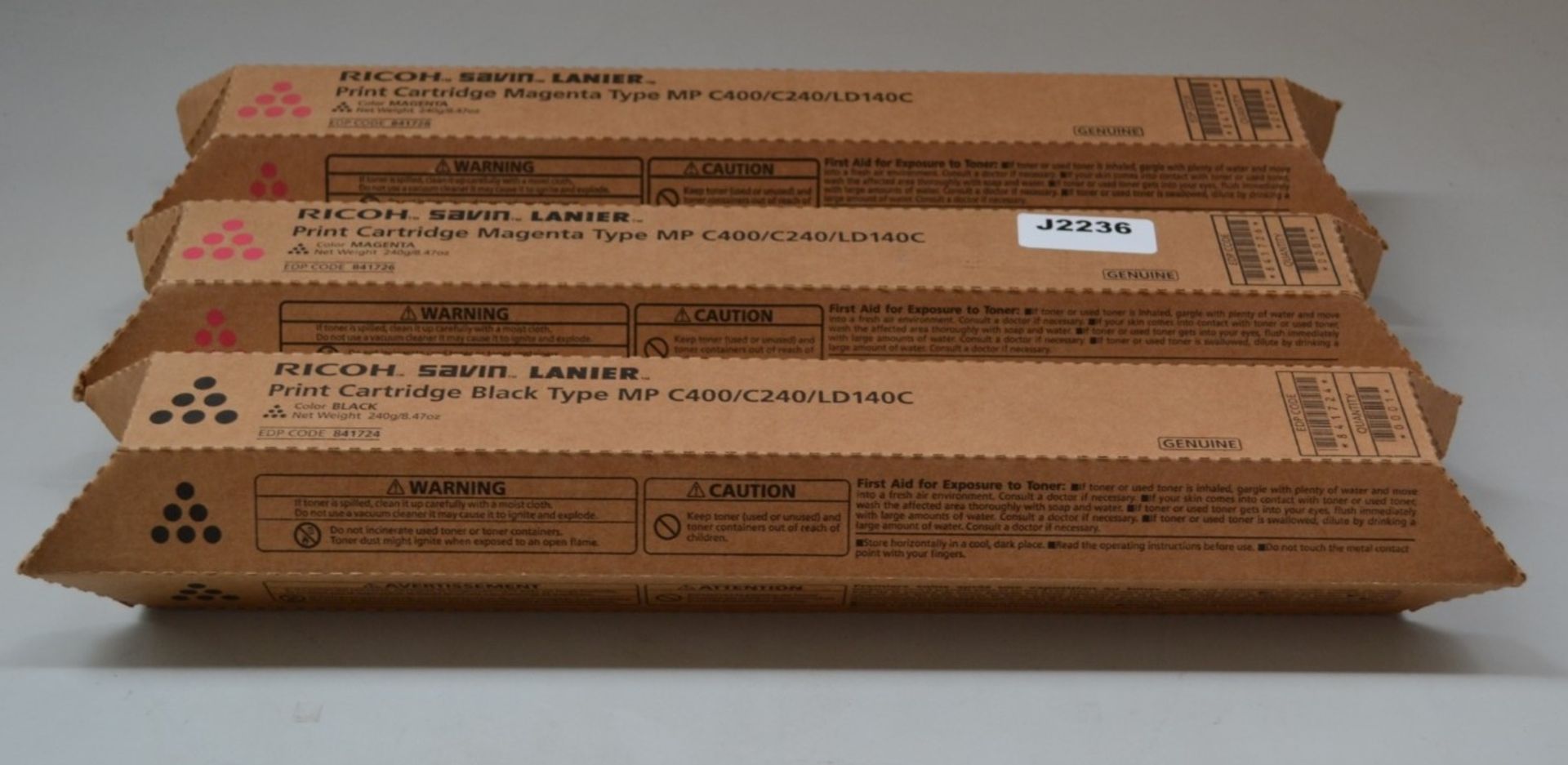 3 x Ricoh Savin Lanier Printer Toner Cartridges - Ref J2236