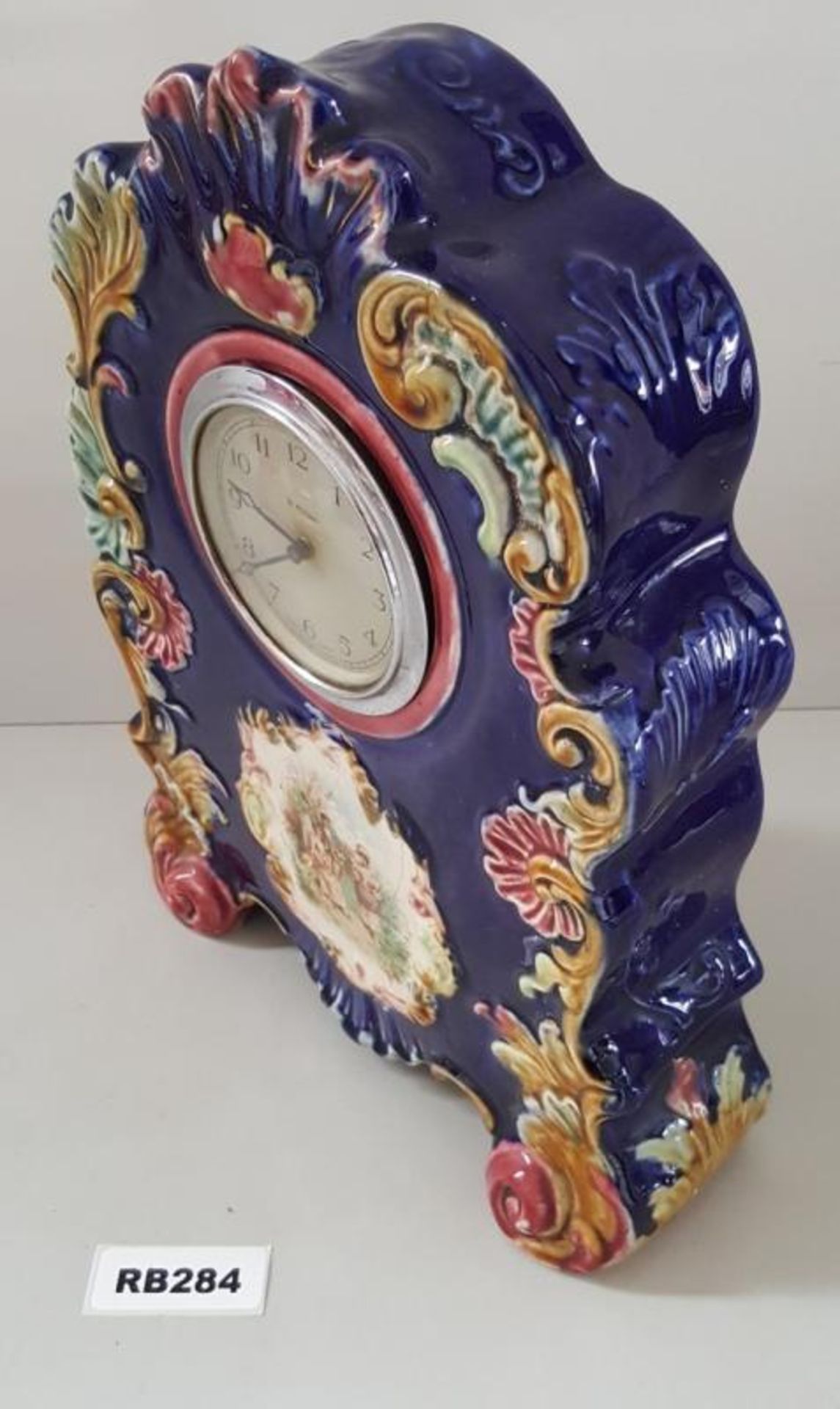 1 x Antique Sc Michael Porcelain Clock - Ref RB284 E - Dimensions: H32/L23/W7 cm - CL334 - Location: - Image 4 of 6
