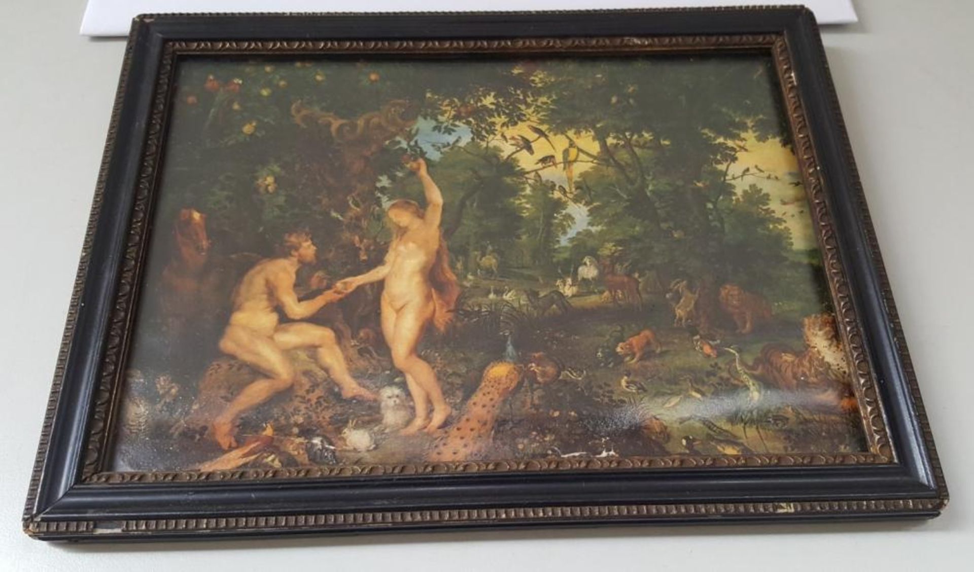 1 x The Garden of Eden with the Fall of Man Picture In Wooden Photo Frame(By Peter Paul Rubens) - Re