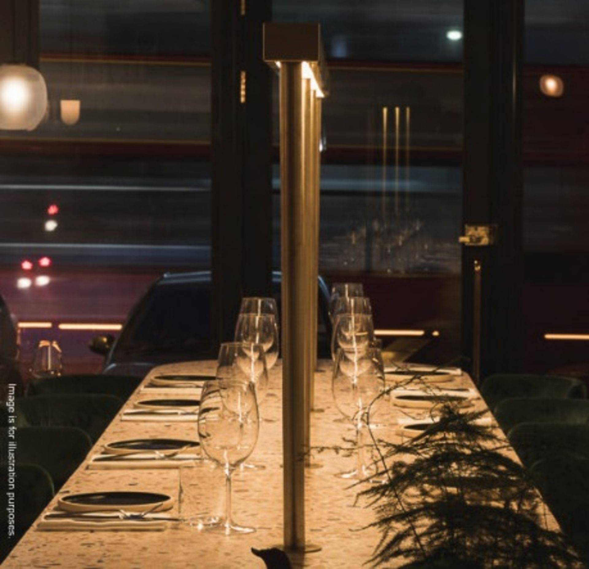 1 x Bespoke Table Mounted LED Restaurant Bar LIght In Brass With Acrylic Diffusers - 3 Metres Wide - Image 5 of 8