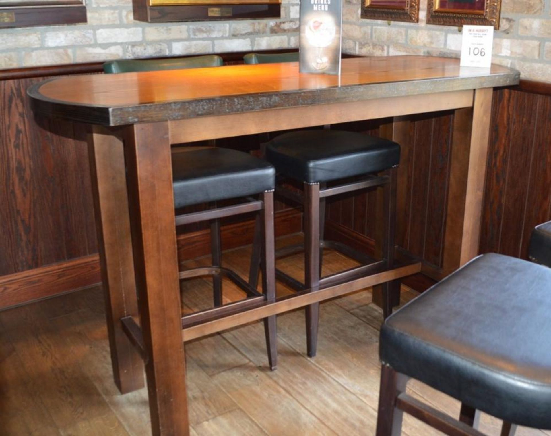 1 x Rectangular Poser Table With Four Contemporary Bar Stools - Stunning Finish With Straight and - Image 7 of 8