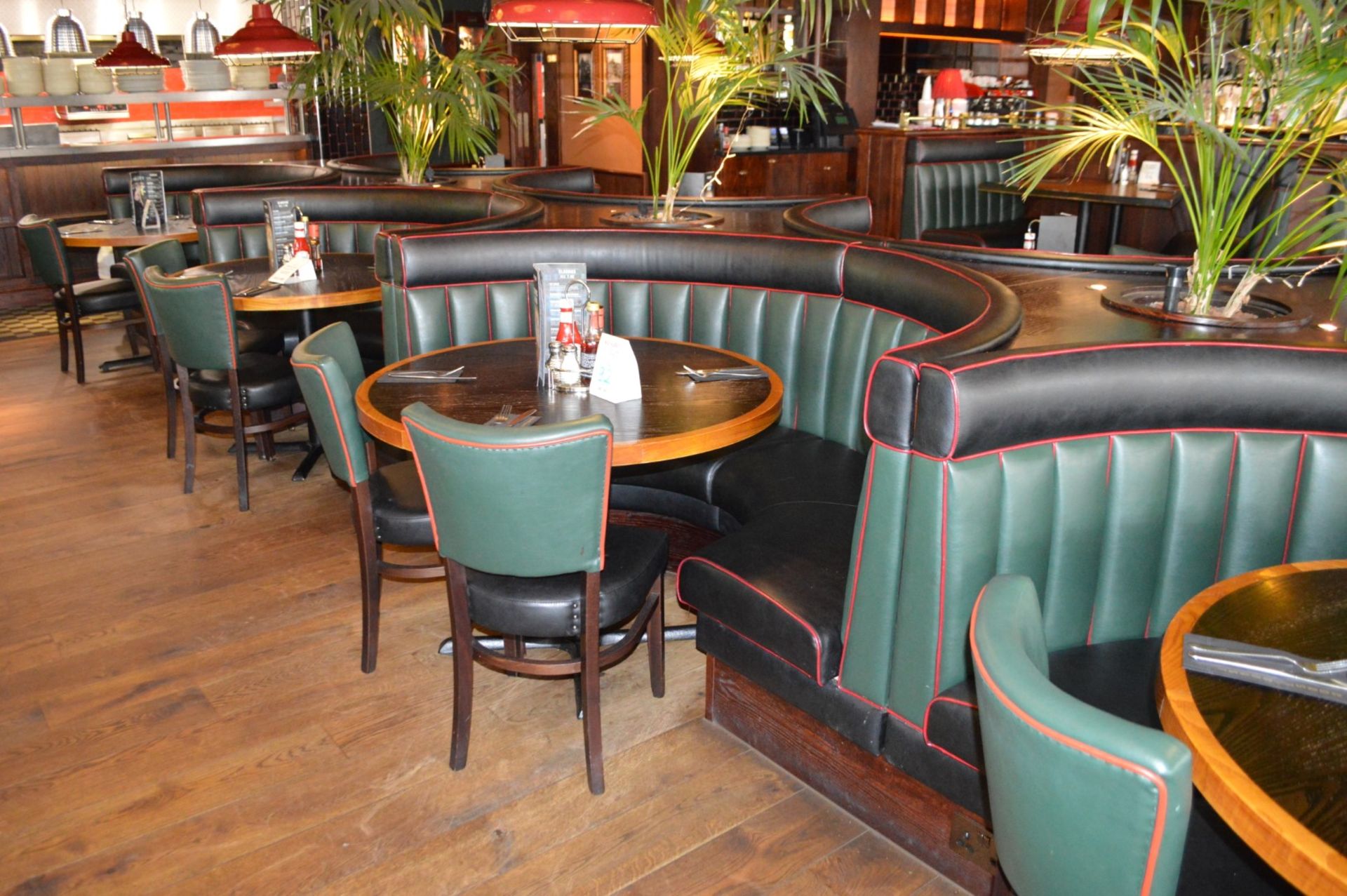 8 x Contemporary Half Circle Seating Booths Waitress Point and Wood Paneling - Features a Leather - Image 5 of 17