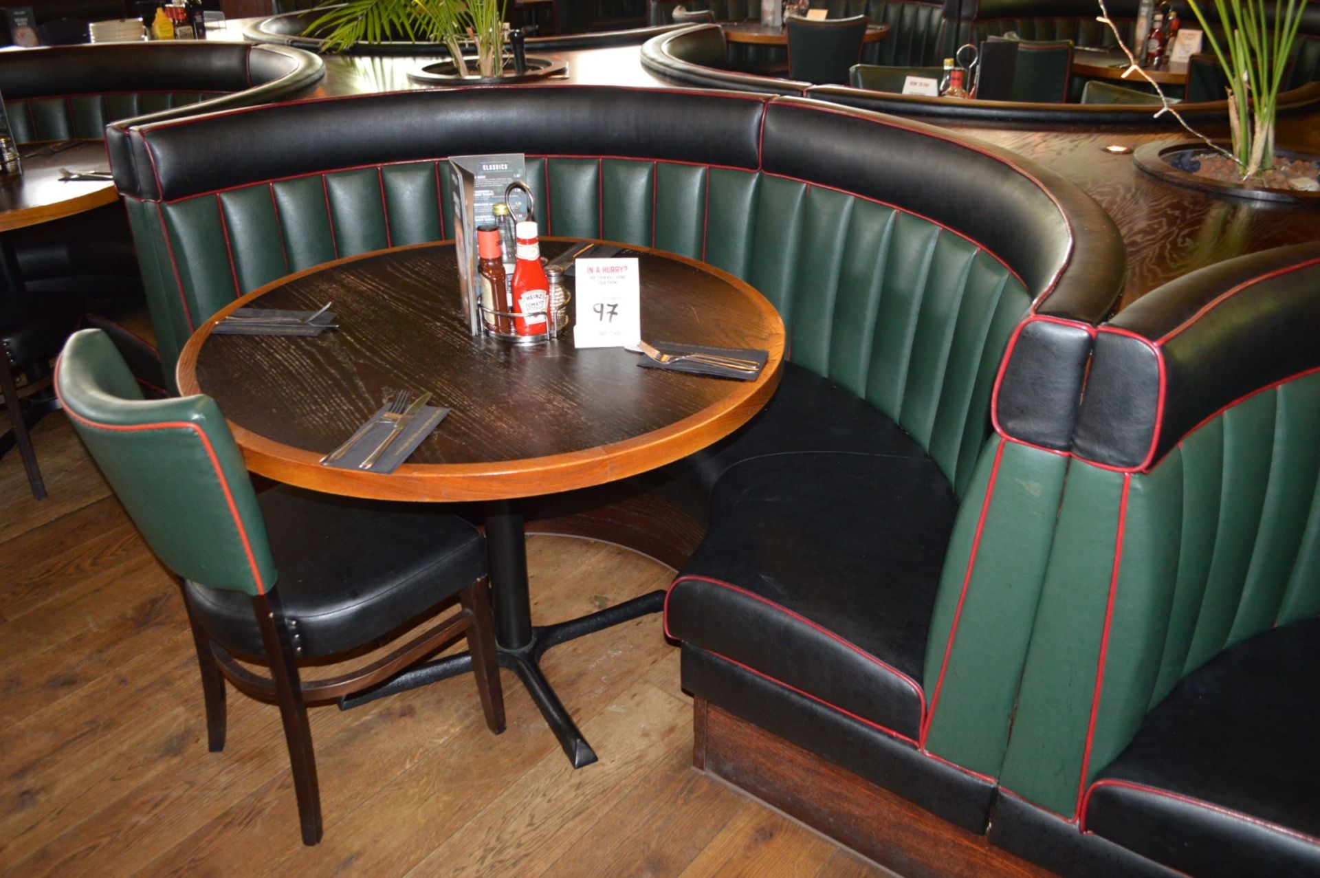 8 x Contemporary Half Circle Seating Booths Waitress Point and Wood Paneling - Features a Leather - Image 10 of 17