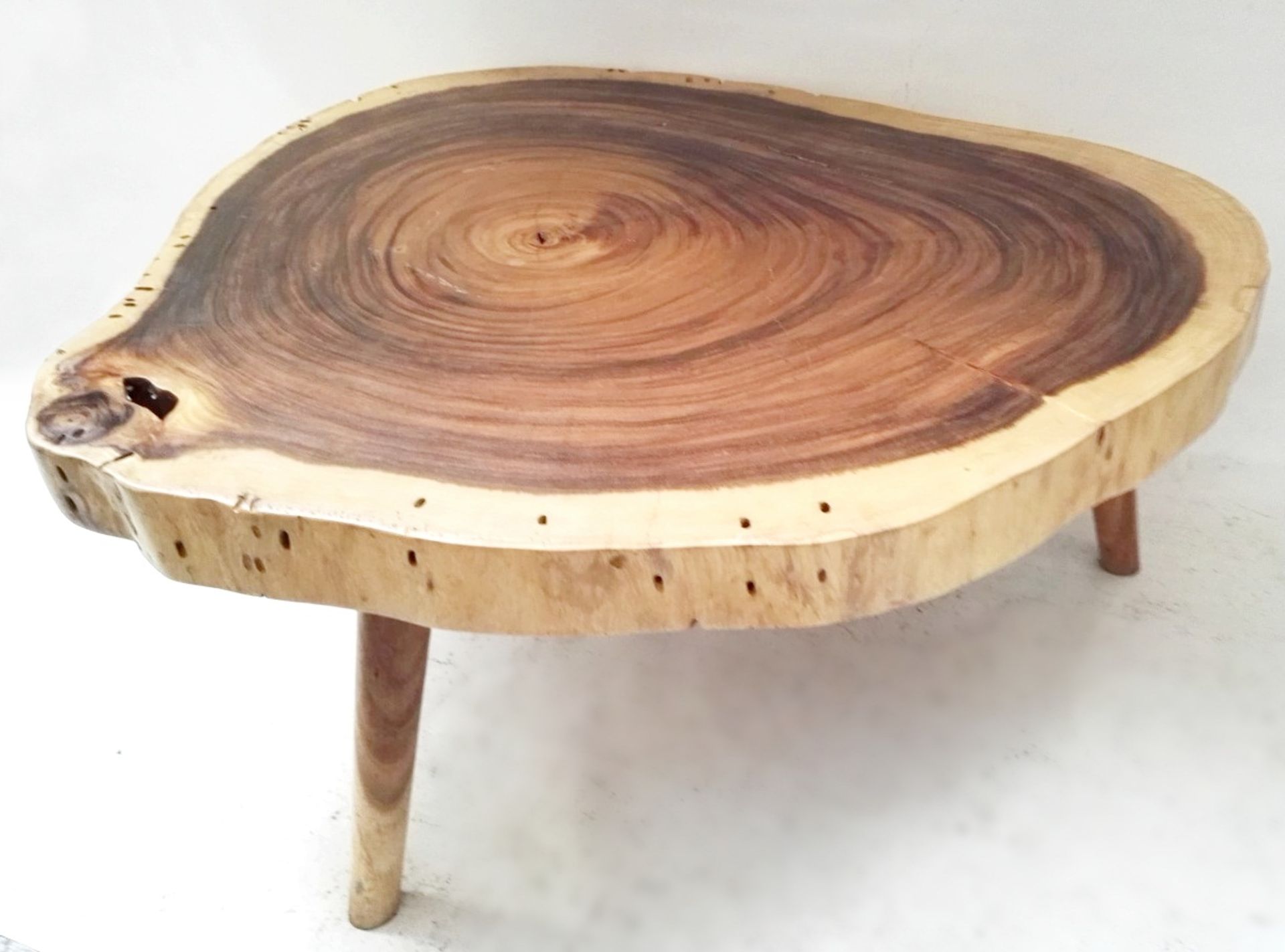 1 x Unique Reclaimed Solid Tree Trunk Coffee Table - Diameter 113 Height: 45cm - Ref: HK345