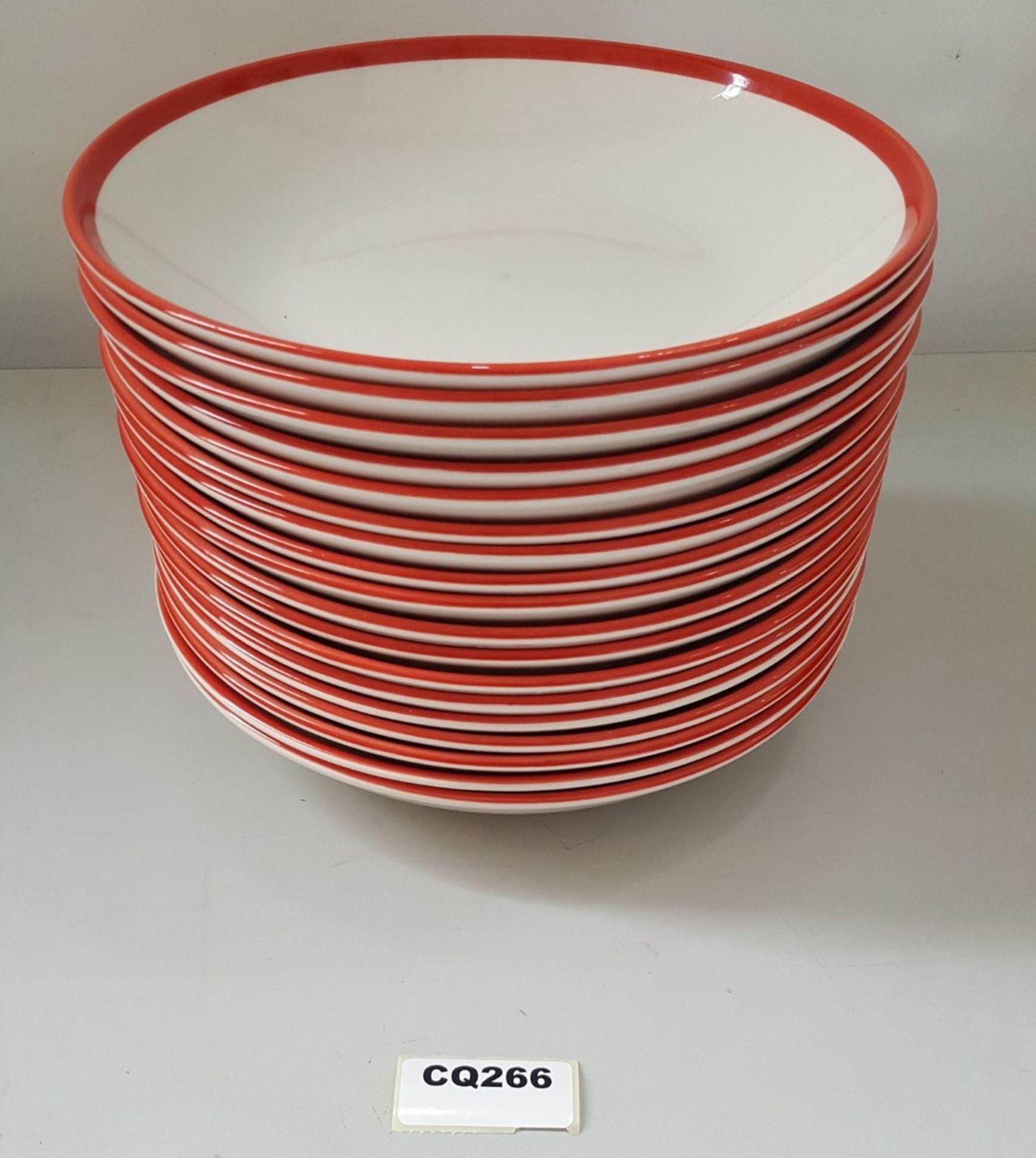 18 x Steelite Coupe Bowls White With Red Outline Egde 25CM - Ref CQ266