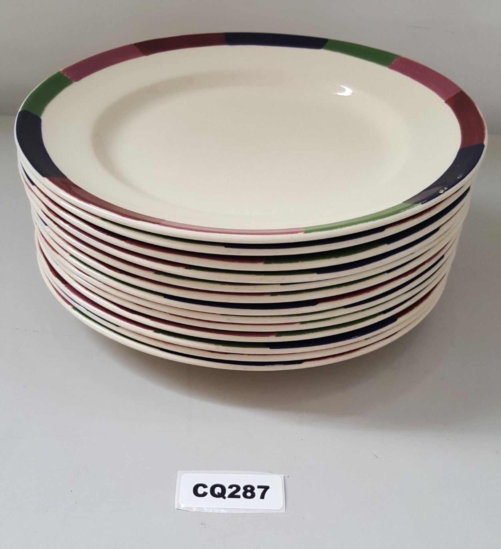 13 x Steelite Harmony Plates Cream With Pattered Egde 27CM - Ref CQ287