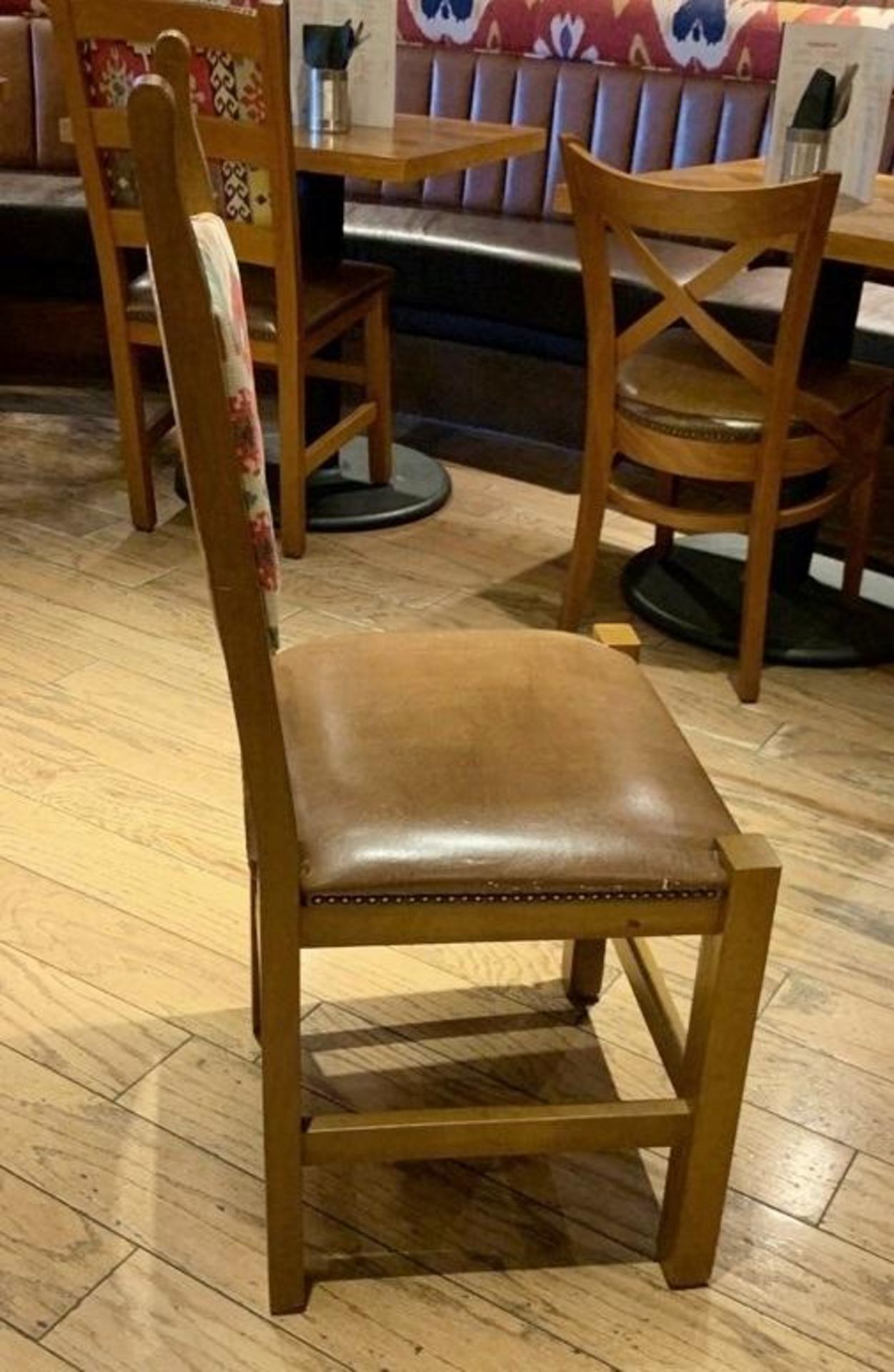 4 x Mid Height Upholstered Wooden Dining Chair - Dimensions: H100cm W46cm - CL339 - From a Popular M - Image 2 of 3
