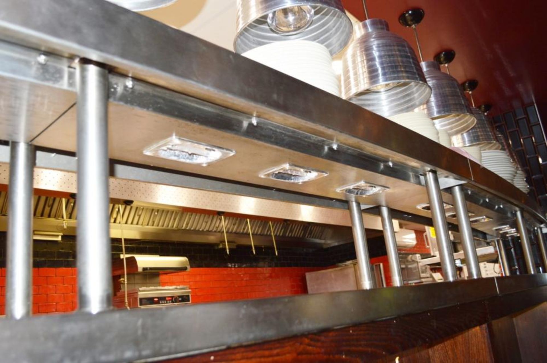1 x Restaurant Food Collection Gantry Partition With Illuminated Display Shelves and Stainless Steel - Image 4 of 10