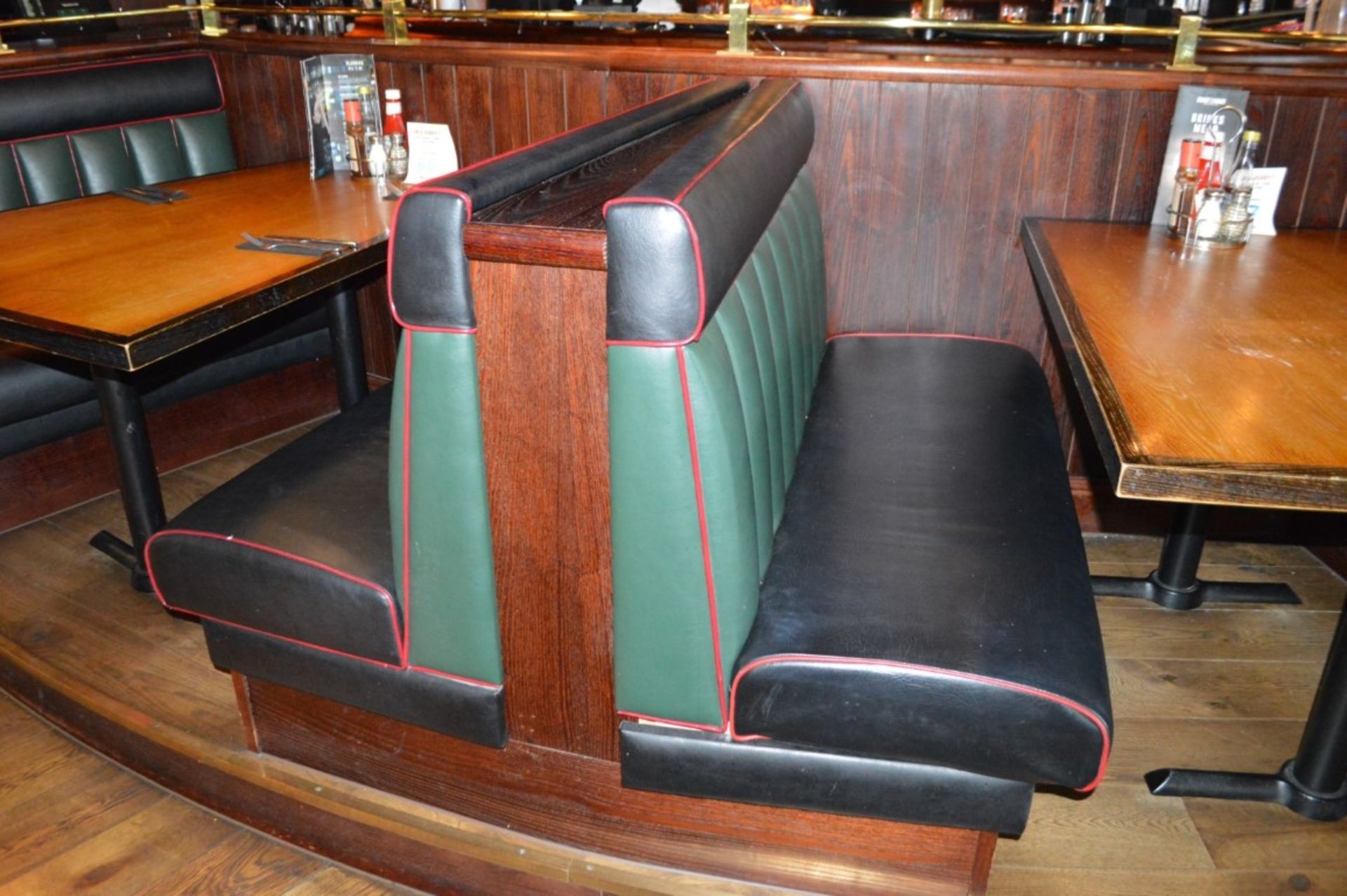 4 x Sections of Restaurant Booth Seating and 3 x Restaraunt Tables With Cast Iron Bases - Include - Image 4 of 11