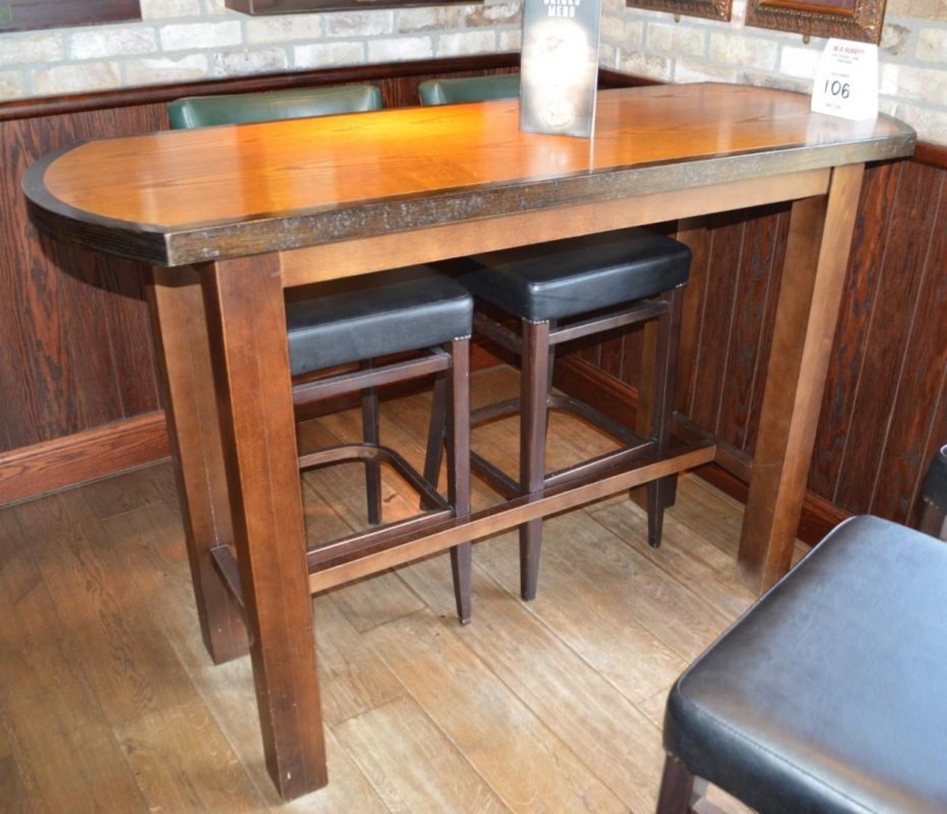 1 x Rectangular Poser Table With Four Contemporary Bar Stools - Stunning Finish With Straight and - Image 4 of 8