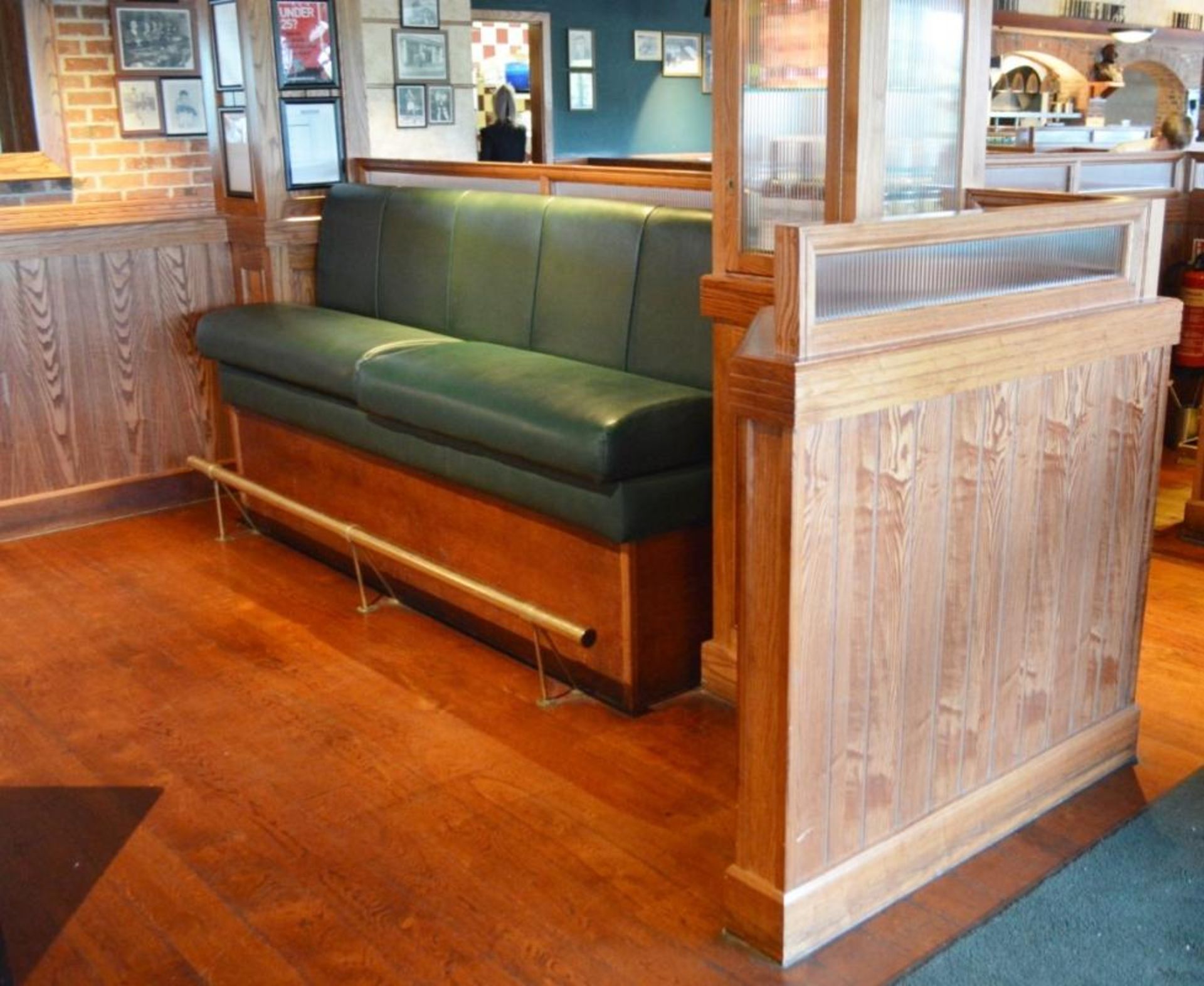 1 x Bar Restaurant Room Partition With Seating Bench, Pillar, Wine Cabinet and Foot Rest - Overall S - Image 20 of 21