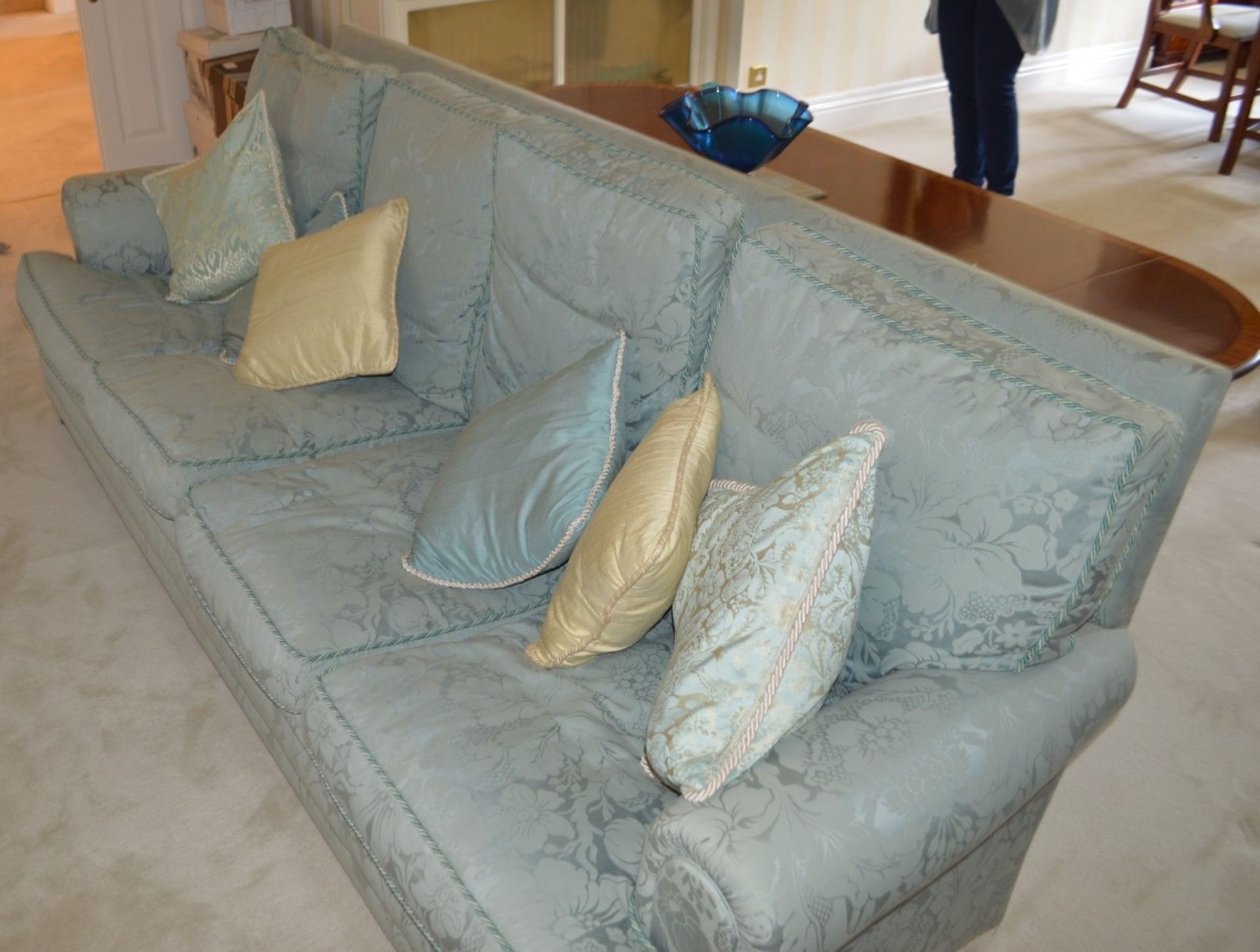 Large Richly Upholstered Light Blue Sofa - CL368 - Bowdon WA14 - NO VAT - Image 2 of 6