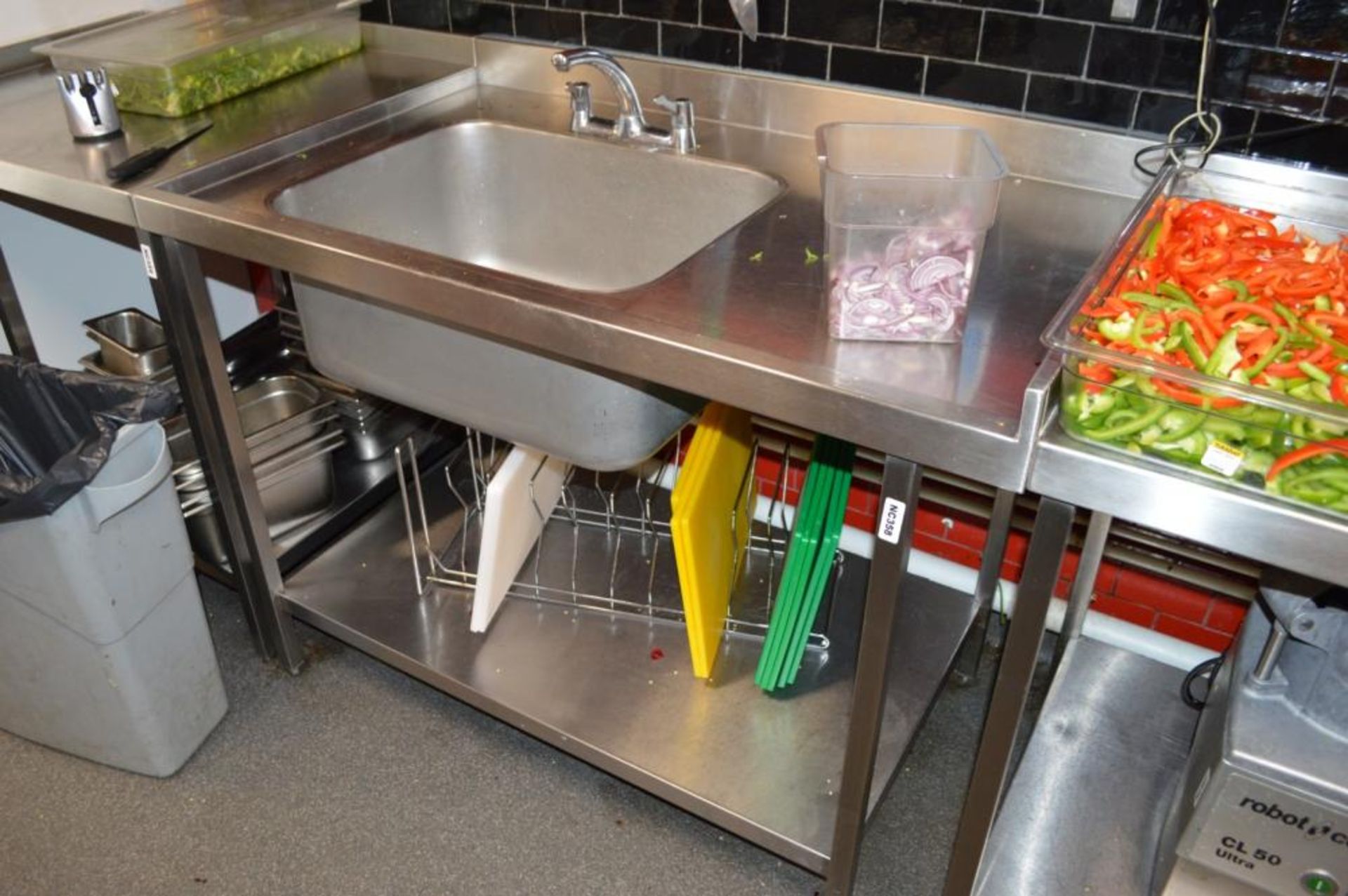 1 x Stainless Steel Right Hand Corner Sink Basin Unit - Features Anti Drip Edges, Mixer Tap and - Image 3 of 3