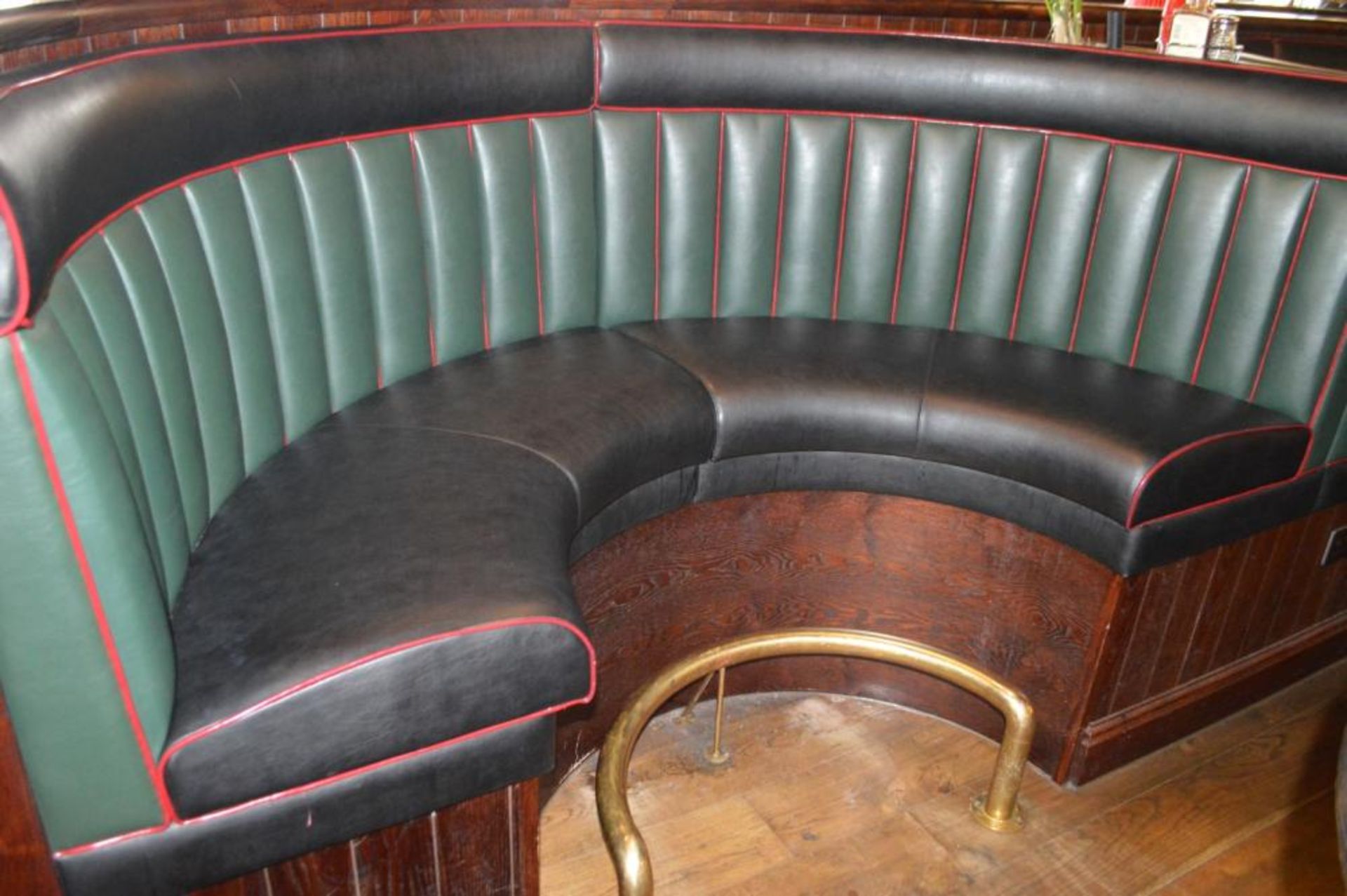 5 x Contemporary Half Circle High Seat Booths - Features a Leather Upholstery in Green and Black, - Image 4 of 11