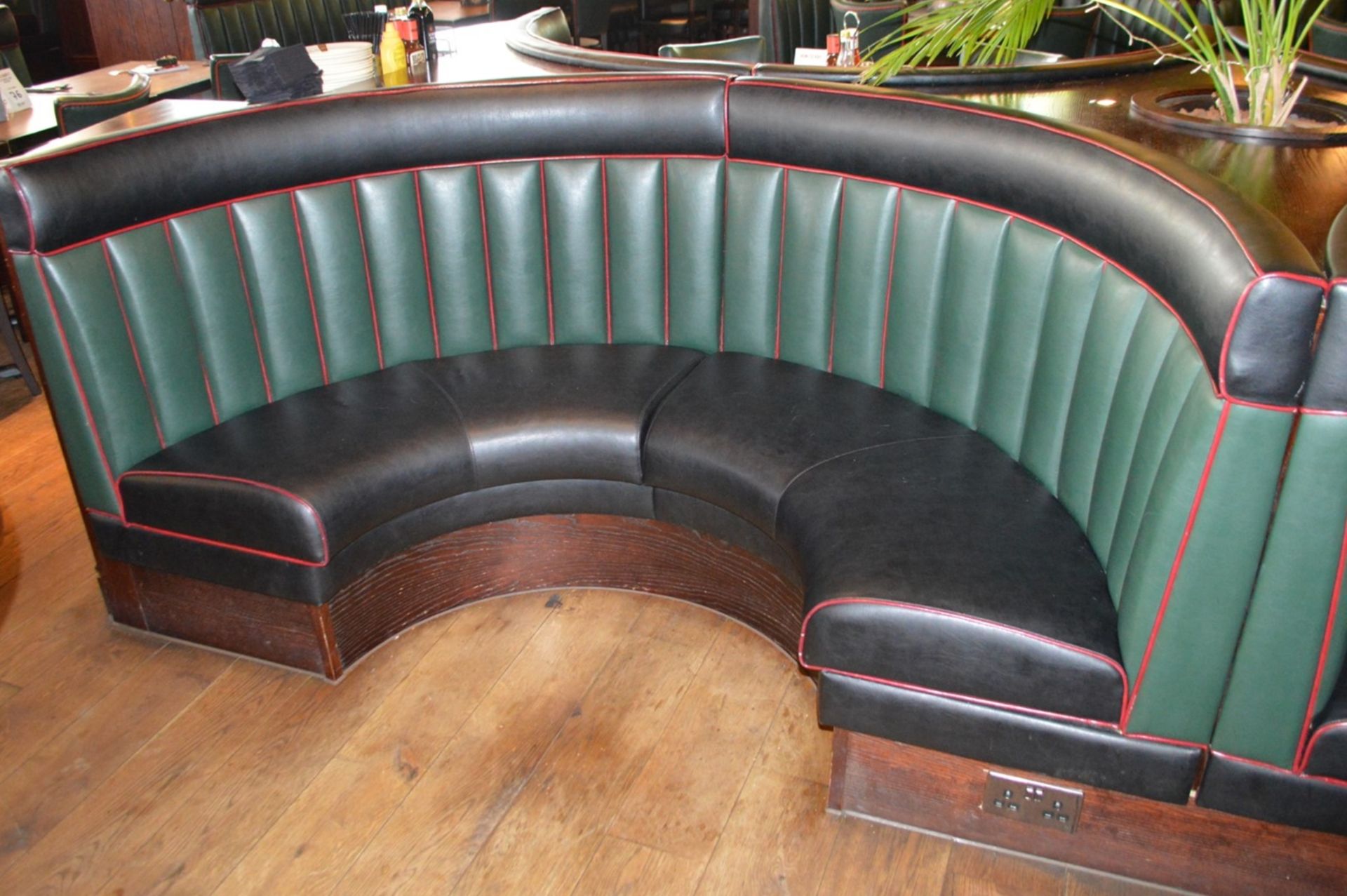 8 x Contemporary Half Circle Seating Booths Waitress Point and Wood Paneling - Features a Leather - Image 14 of 17