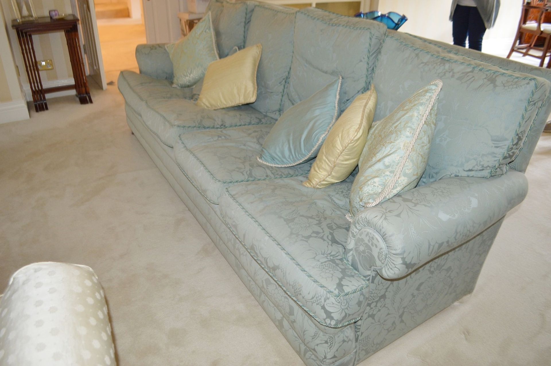 Large Richly Upholstered Light Blue Sofa - CL368 - Bowdon WA14 - NO VAT - Image 3 of 6