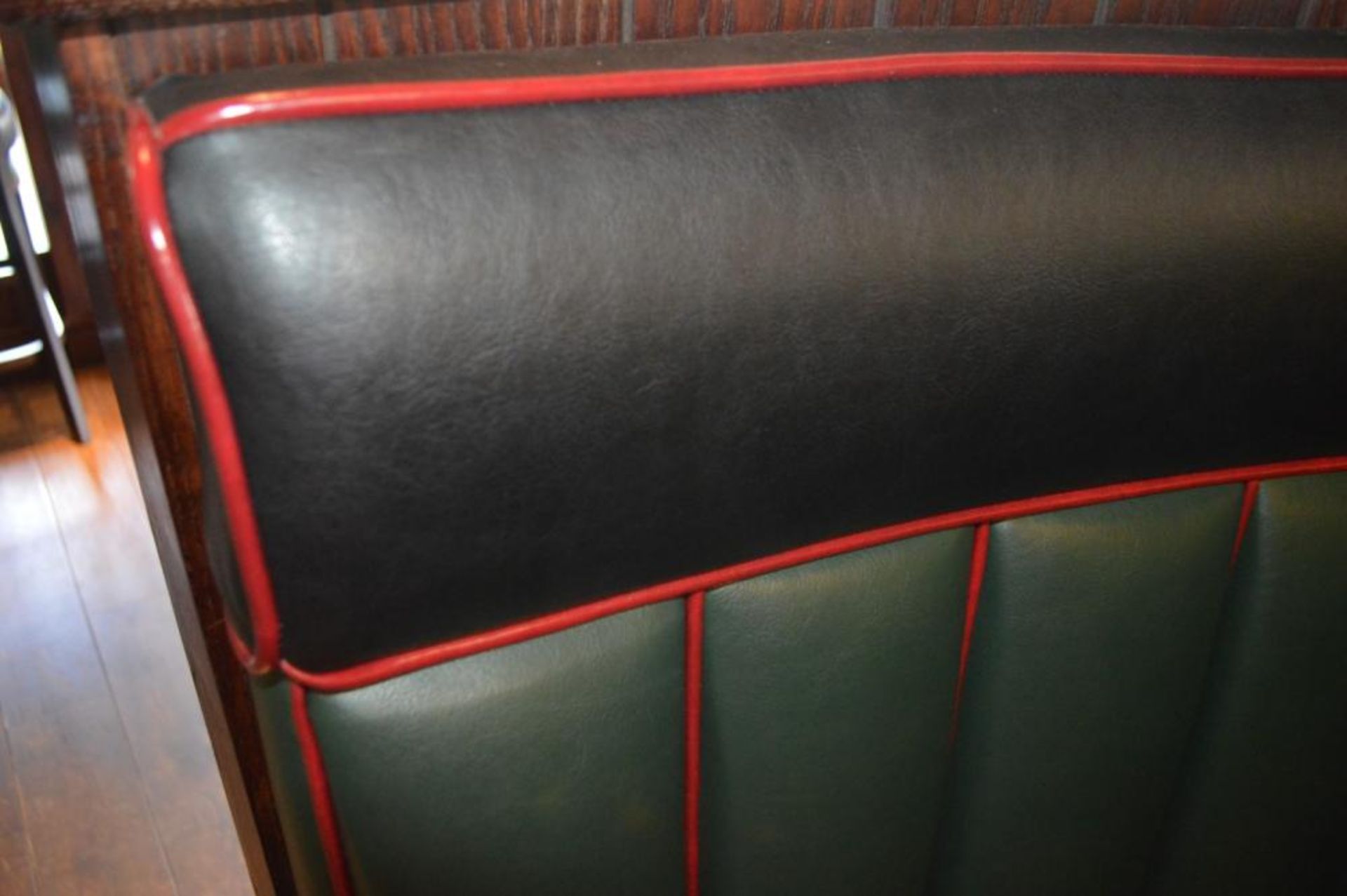 5 x Contemporary Half Circle High Seat Booths - Features a Leather Upholstery in Green and Black, - Image 8 of 11