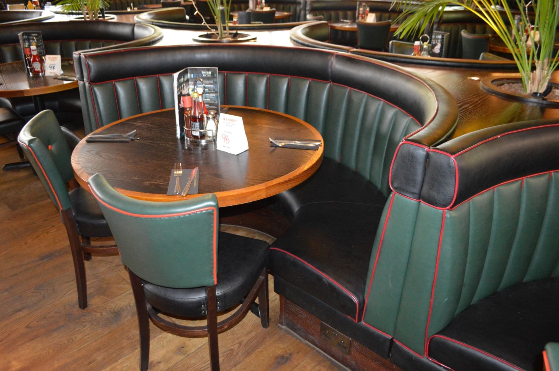 8 x Contemporary Half Circle Seating Booths Waitress Point and Wood Paneling - Features a Leather - Image 9 of 17