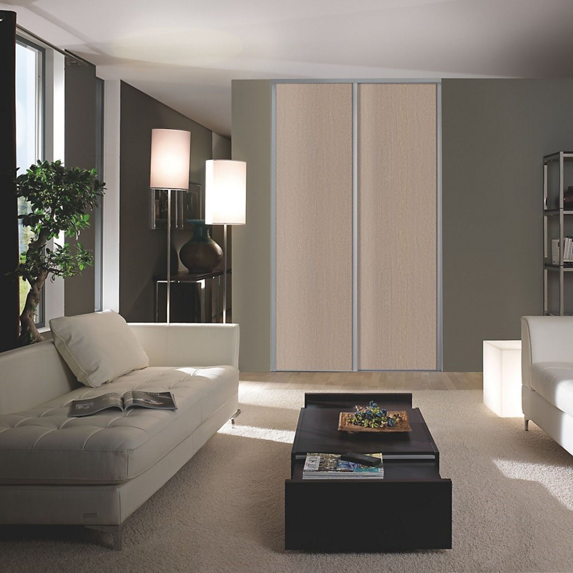 2 x VALLA 1 Sliding Wardrobe Door In Oak With Grey Lacquered Steel Profiles - CL373 - Ref: NC213, NC - Image 4 of 6