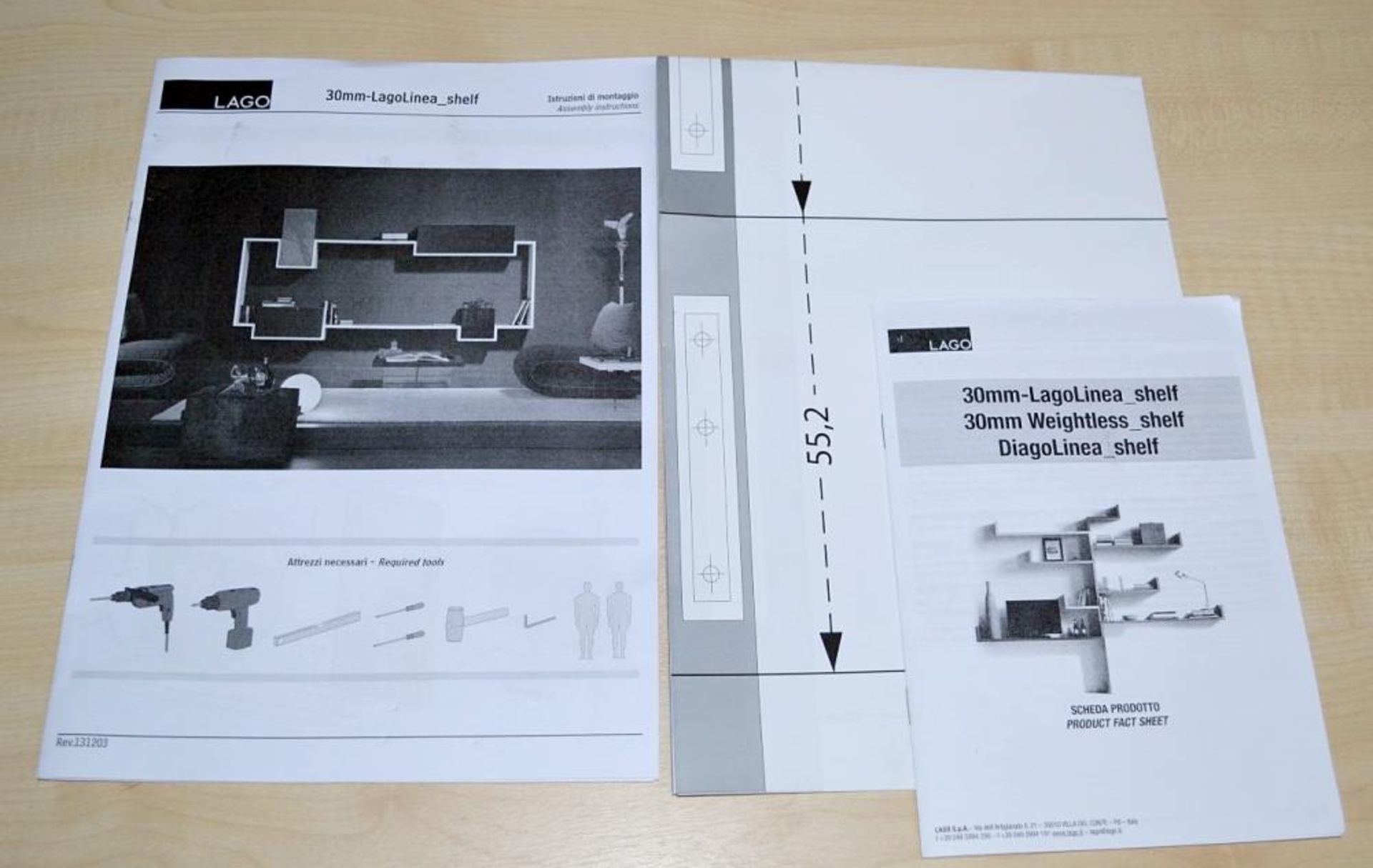 1 x LAGO 'Lagolinea' 30mm Modular Wall-Mounted Designer Shelving System - Boxed Stock - Ref: 5766889 - Image 2 of 10