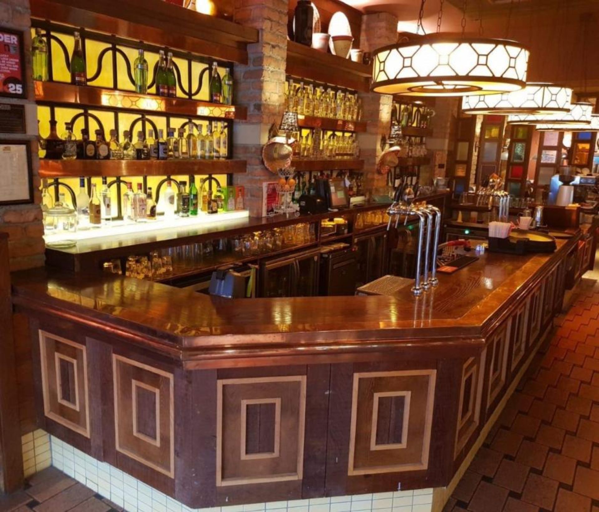 1 x Pub / Restaurant Bar From Mexican Themed Restaurant - Includes Both Front Counter, Back Unit And