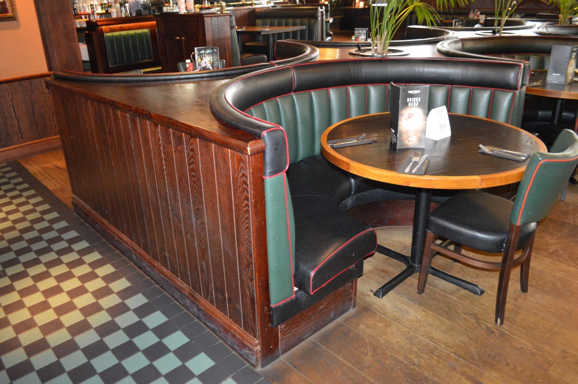 8 x Contemporary Half Circle Seating Booths Waitress Point and Wood Paneling - Features a Leather - Image 7 of 17