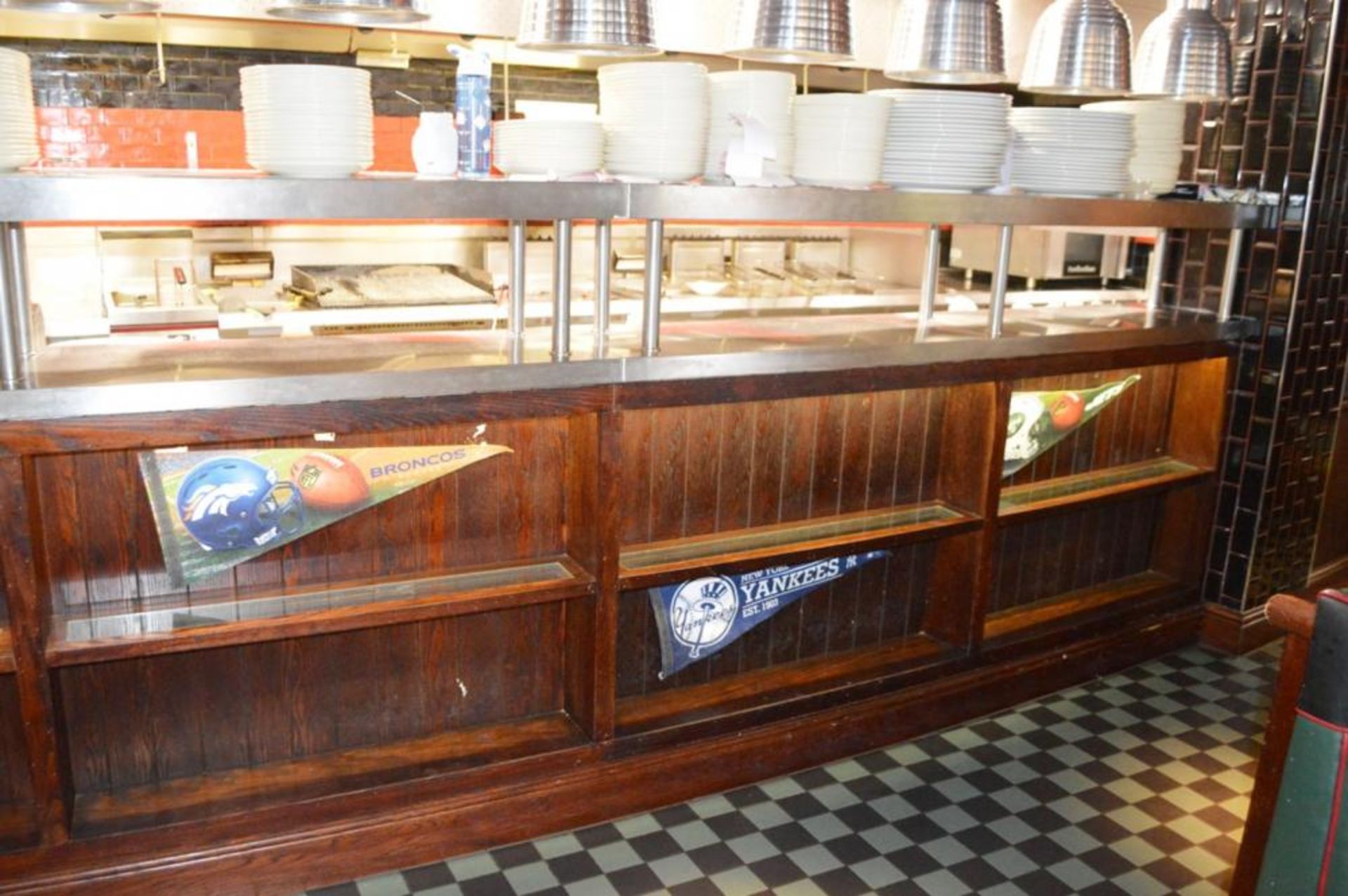 1 x Restaurant Food Collection Gantry Partition With Illuminated Display Shelves and Stainless Steel - Image 7 of 10