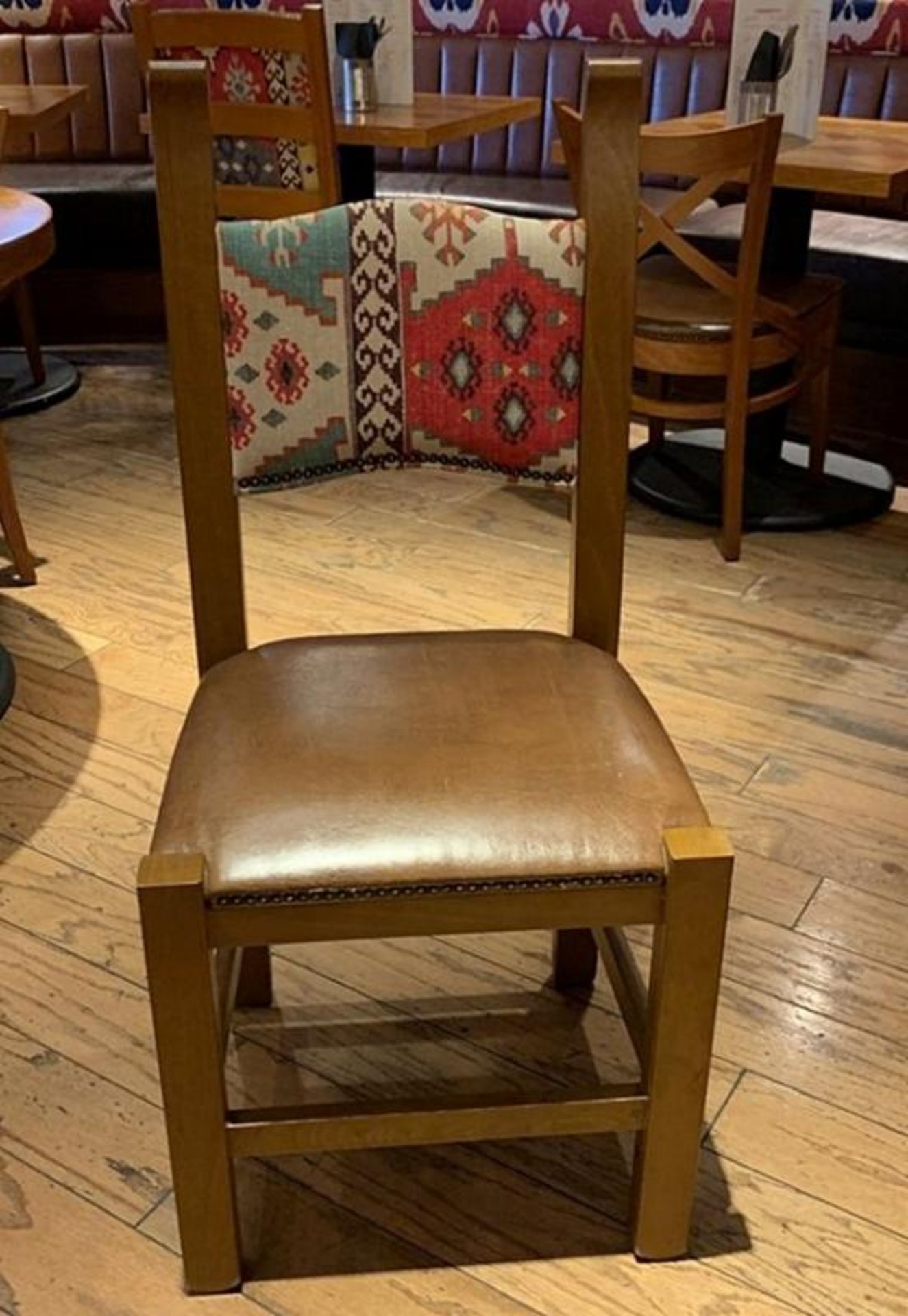 4 x Mid Height Upholstered Wooden Dining Chair - Dimensions: H100cm W46cm - CL339 - From a Popular M