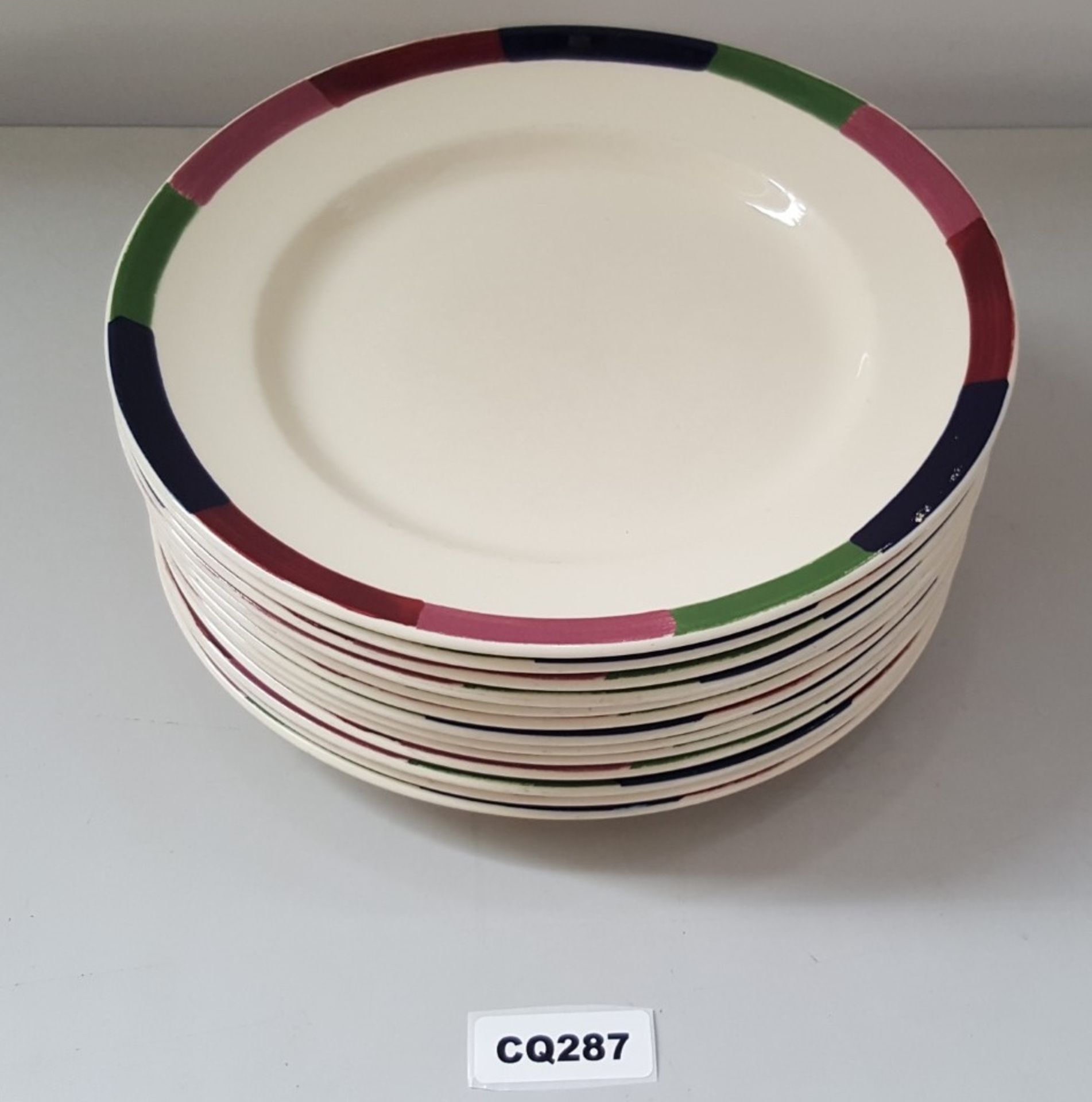 13 x Steelite Harmony Plates Cream With Pattered Egde 27CM - Ref CQ287 - Image 2 of 5