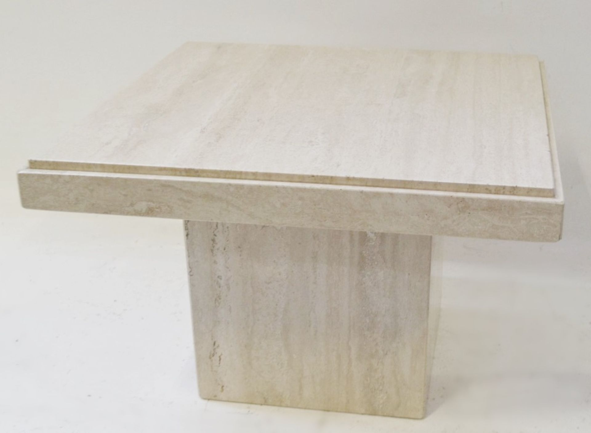 1 x STONE INTERNATIONAL Small Square Italian Marble Table - Used, In Good Overall Condition *NO VAT* - Bild 3 aus 3