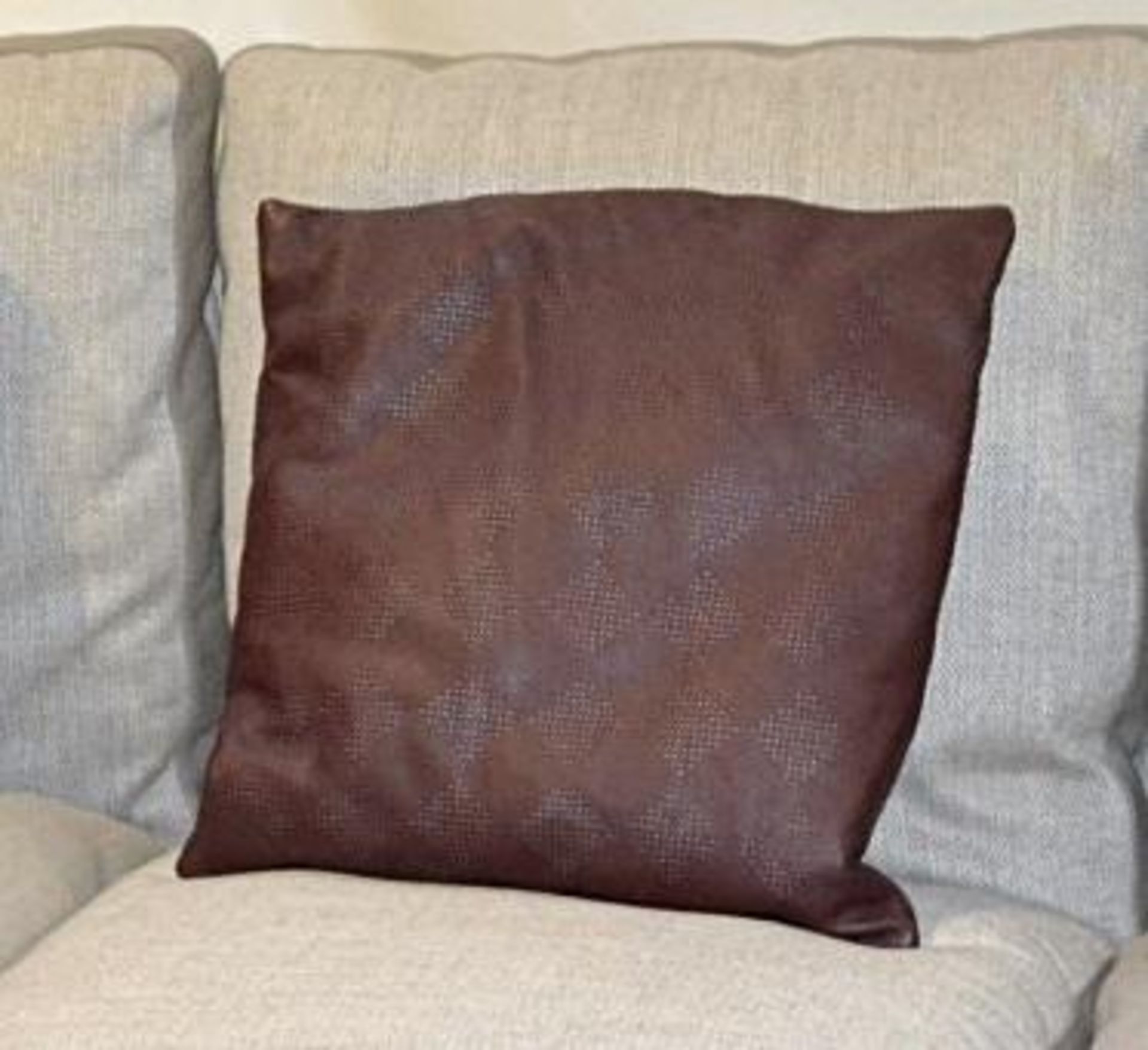 3 x POLTRONA FRAU Goose Down Scatter Cushions In A Burgundy Leather With A Diamond Motif - Dimension - Image 2 of 3