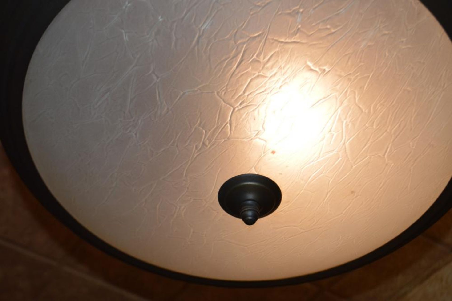 8 x Suspended Round Ceiling Lights Matt Frame and Frosted Glass Insert - Diameter 50 cms x Drop 60 c - Image 2 of 3